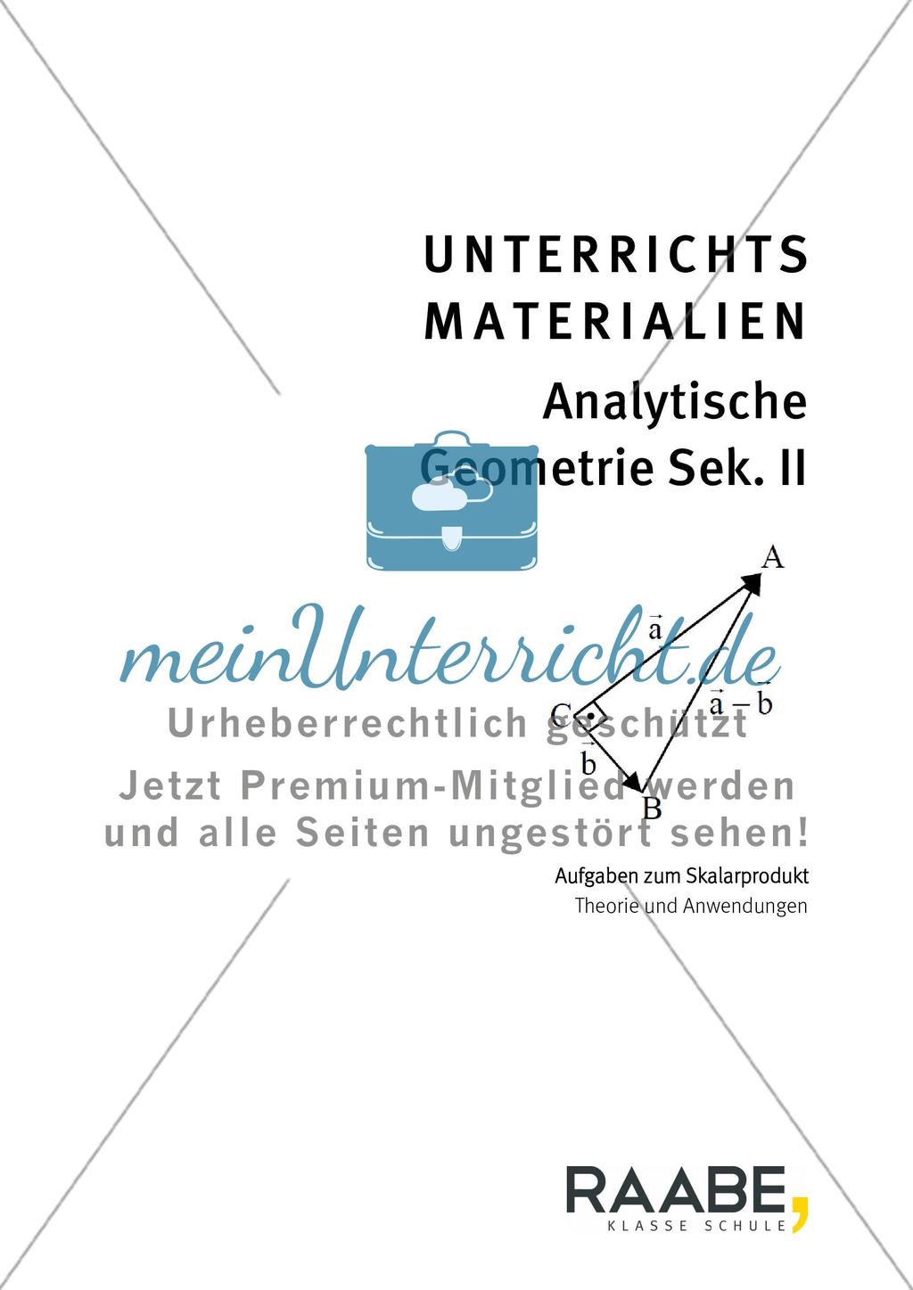 Aufgaben zum Skalarprodukt Preview 1