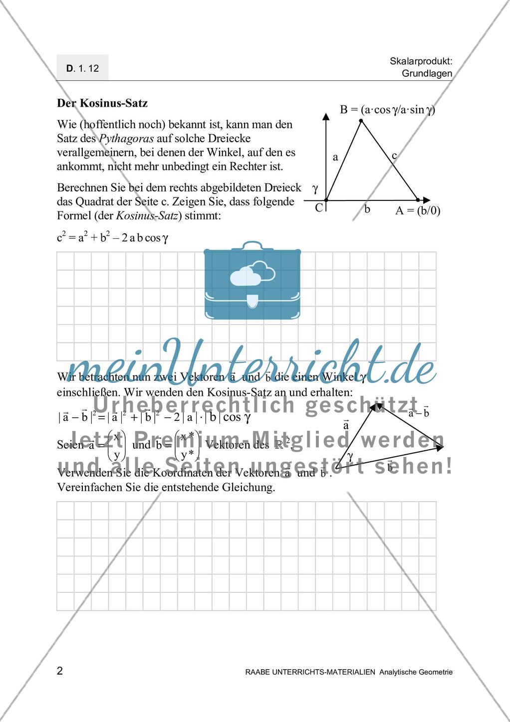 Aufgaben zum Skalarprodukt Preview 4