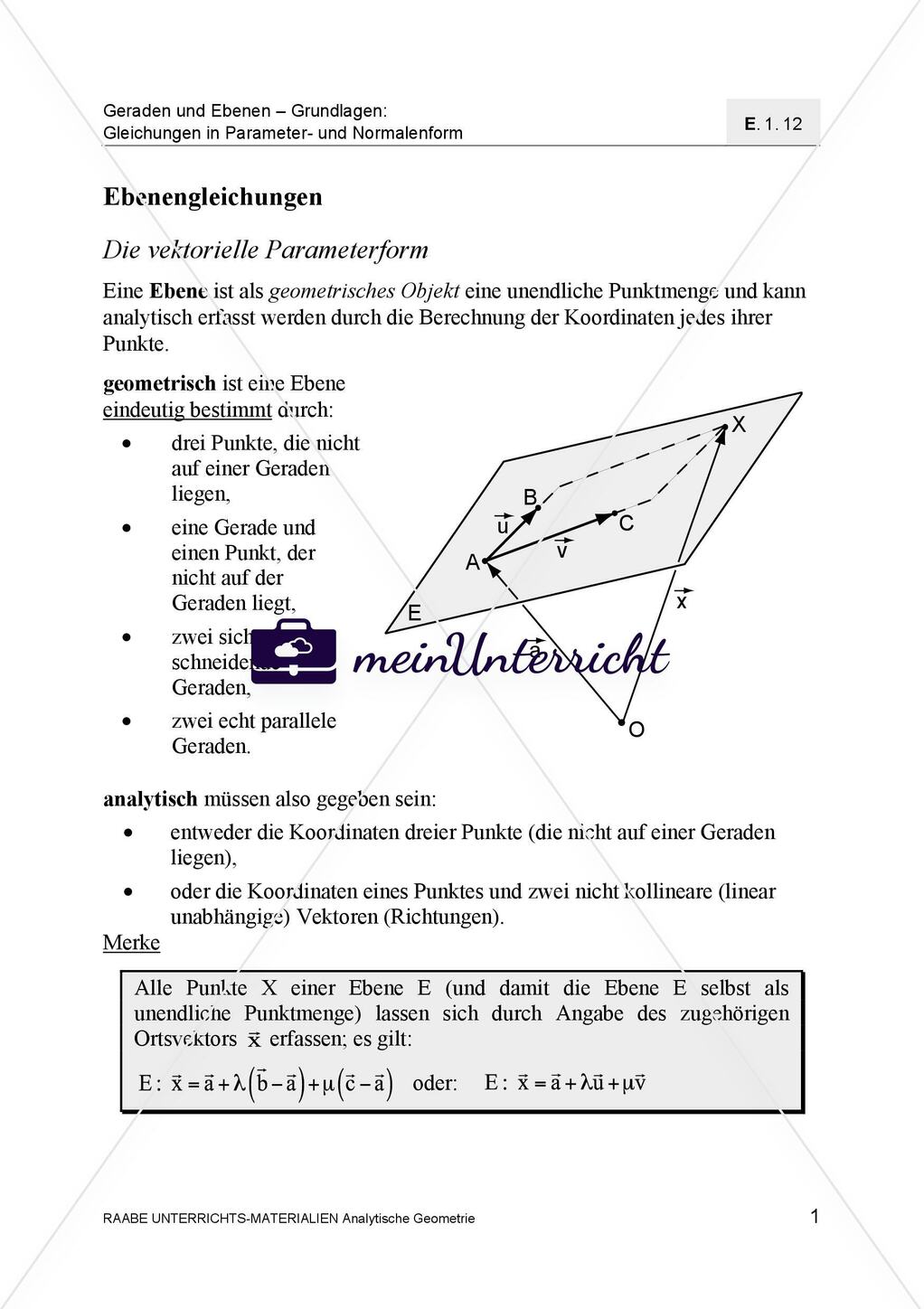 Ebenengleichungen Preview 3