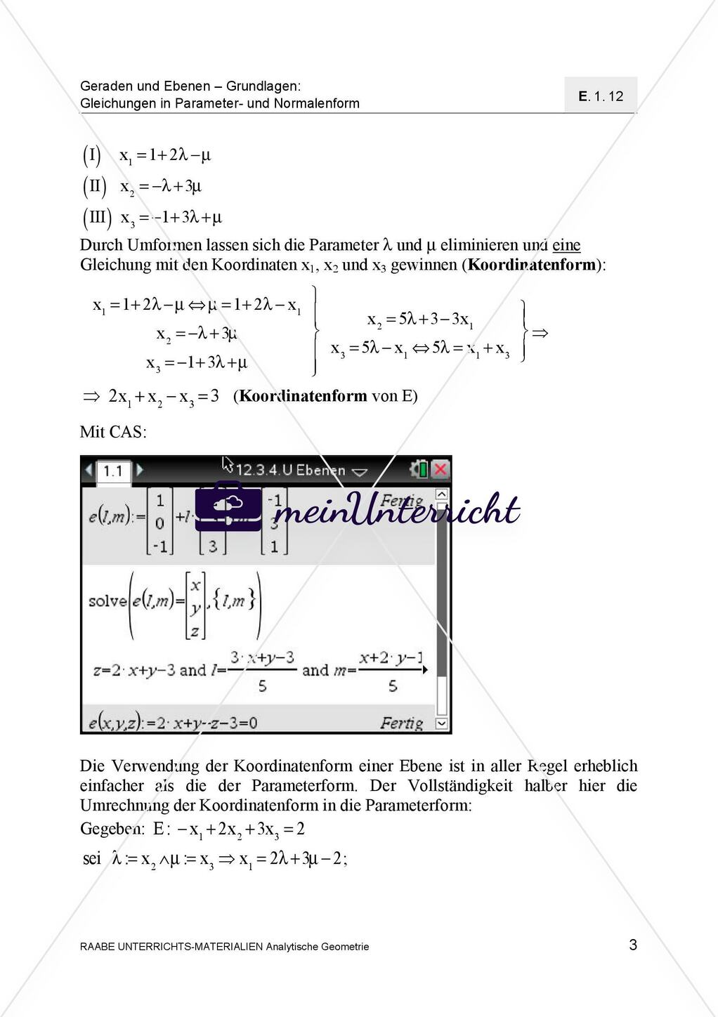 Ebenengleichungen Preview 5