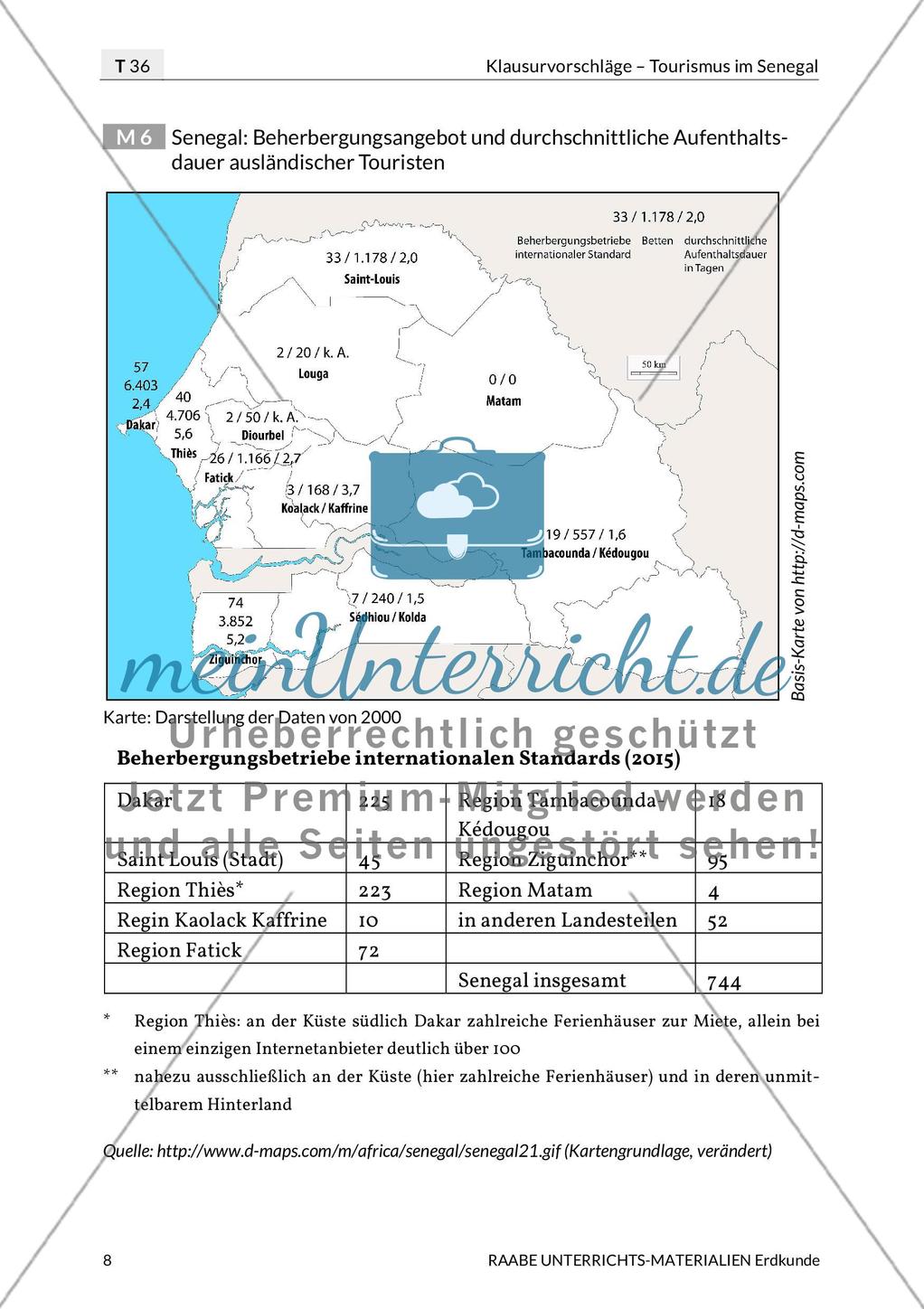 Tourismus im Senegal: Klausurvorschlag Preview 10
