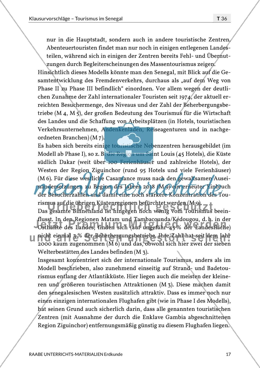 Tourismus im Senegal: Klausurvorschlag Preview 19