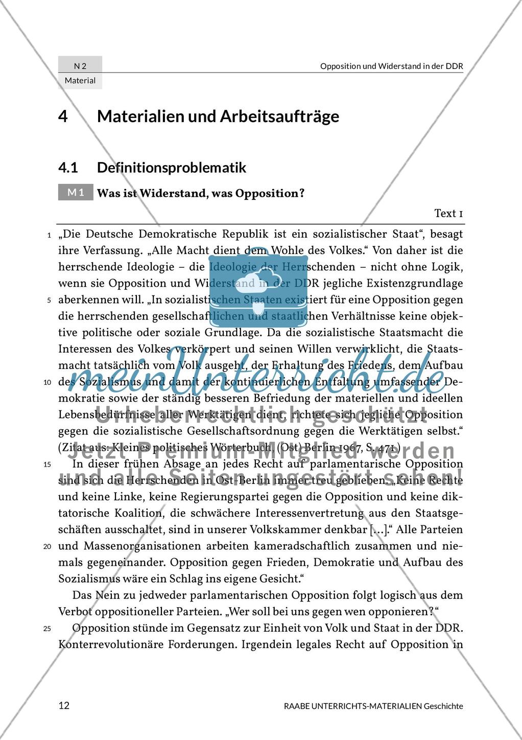 Der Begriff Opposition in der DDR und Fluchtmotive Preview 1