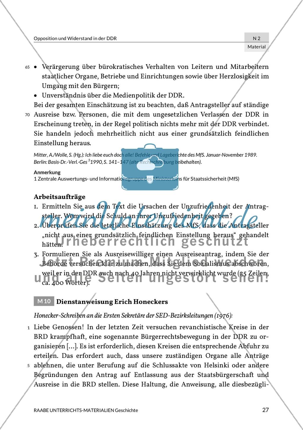 Motive und Bedeutung der Ausreise für die Entwicklungen in der DDR Preview 3