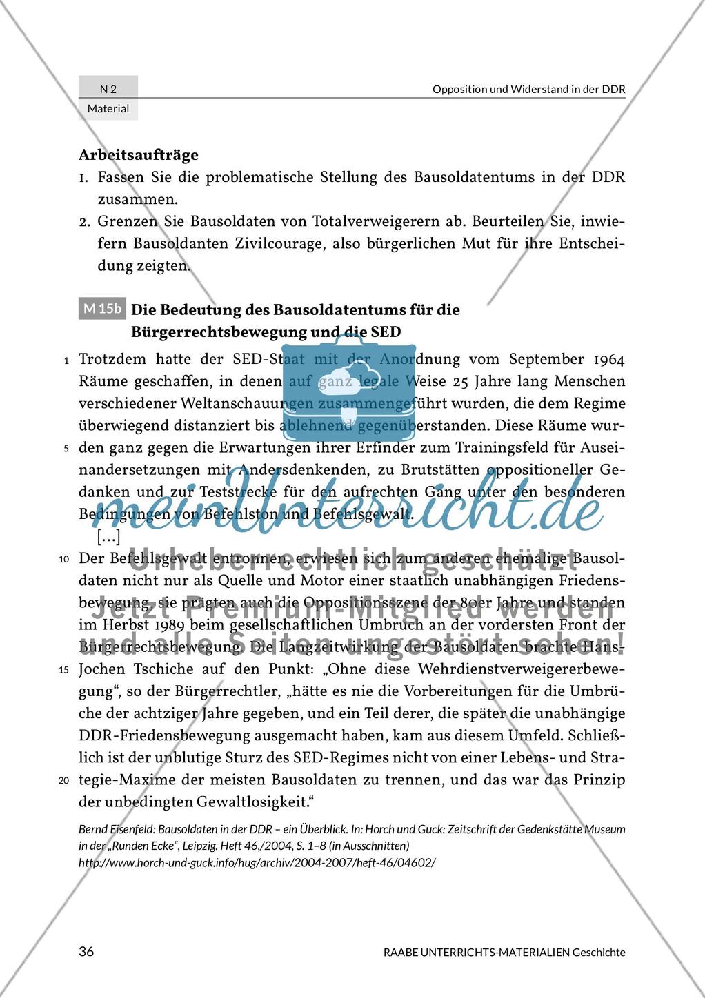 Opposition und Widerstand in der DDR durch Schüler und Bausoldaten Preview 5