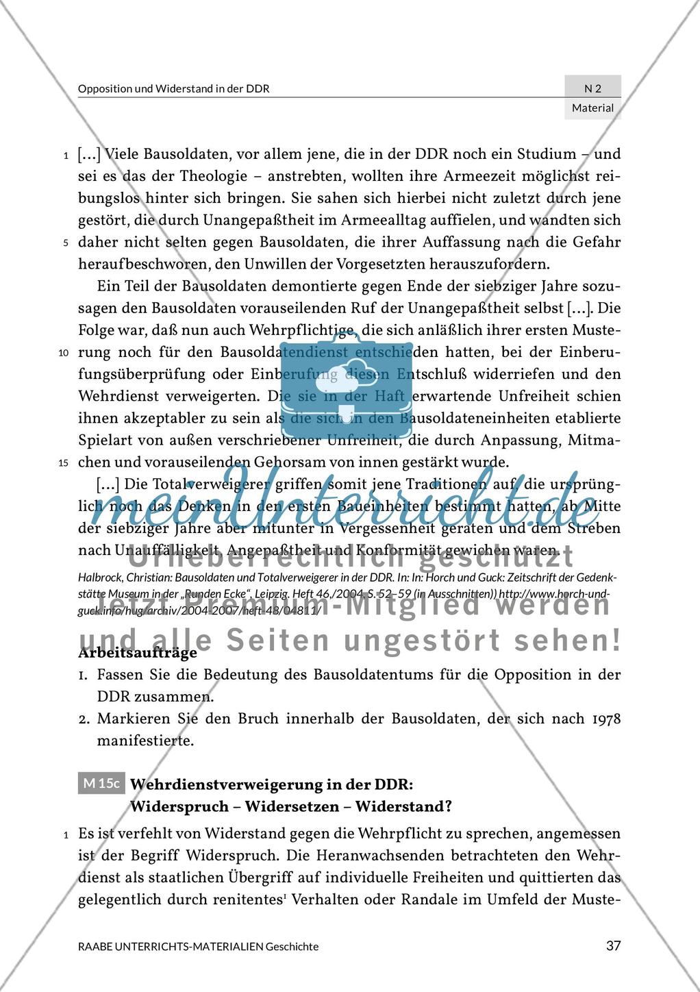 Opposition und Widerstand in der DDR durch Schüler und Bausoldaten Preview 6