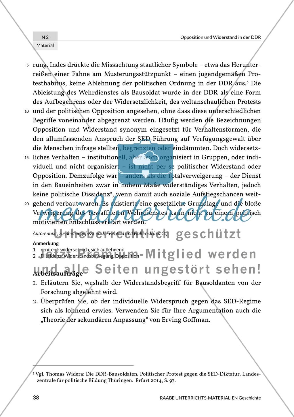 Opposition und Widerstand in der DDR durch Schüler und Bausoldaten Preview 7