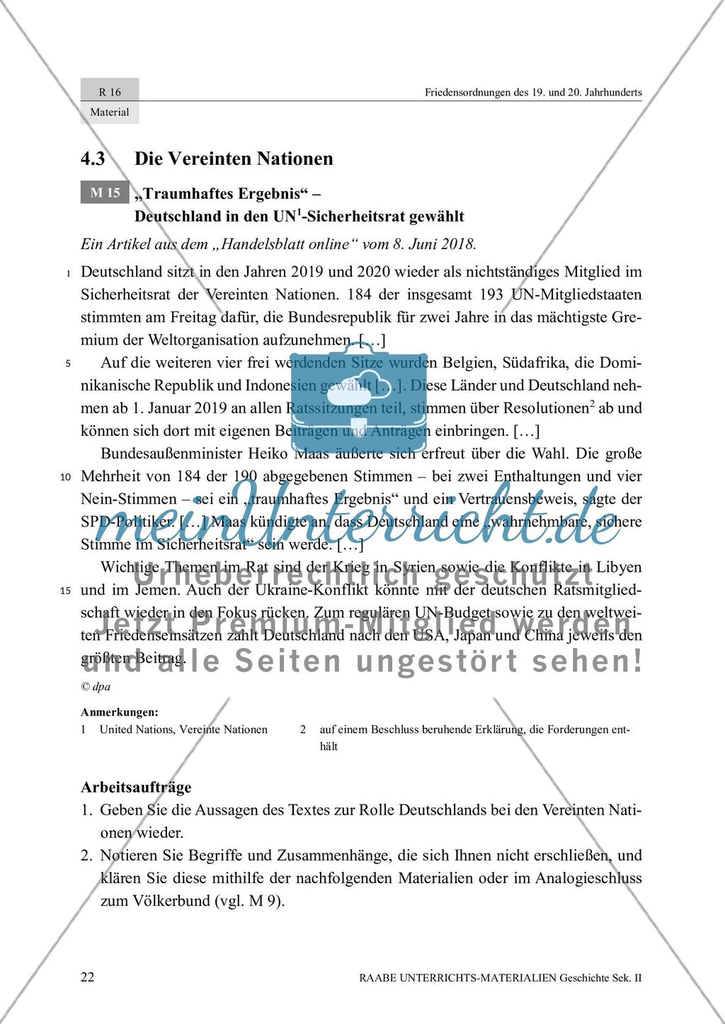 Die Vereinten Nationen: Organisationsstruktur und Handeln des Sicherheitsrates Preview 1