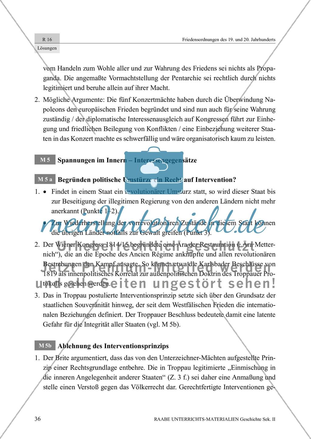 Friedensordnungen des 19. und 20. Jahrhunderts: Lösungsvorschläge Preview 3