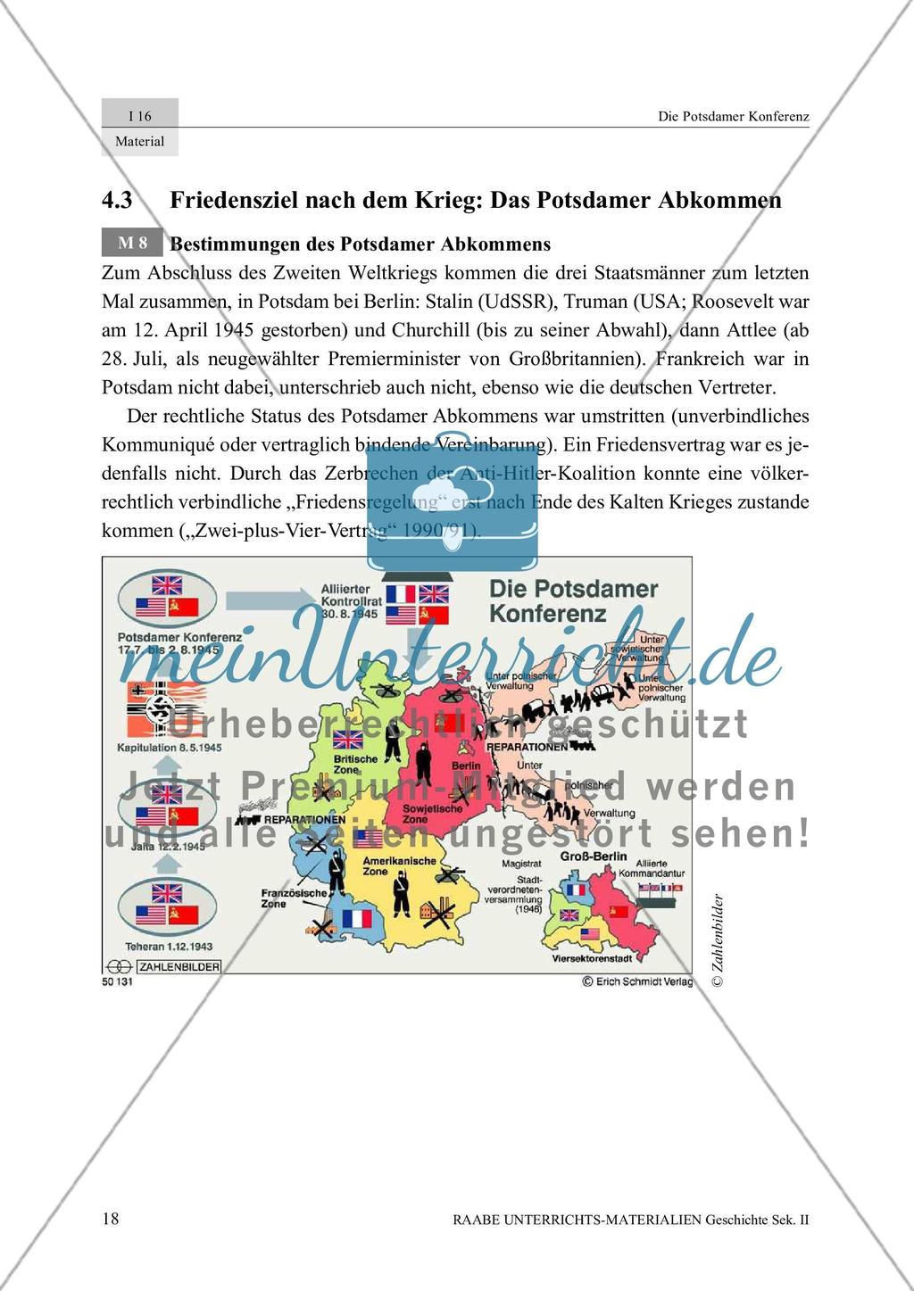 Die Potsdamer Konferenz: Bestimmungen und Meinung der deutschen Bevölkerung Preview 1