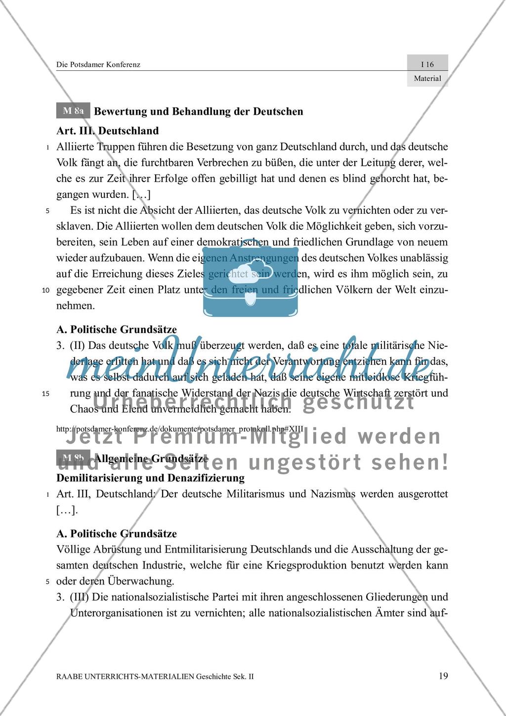 Die Potsdamer Konferenz: Bestimmungen und Meinung der deutschen Bevölkerung Preview 2