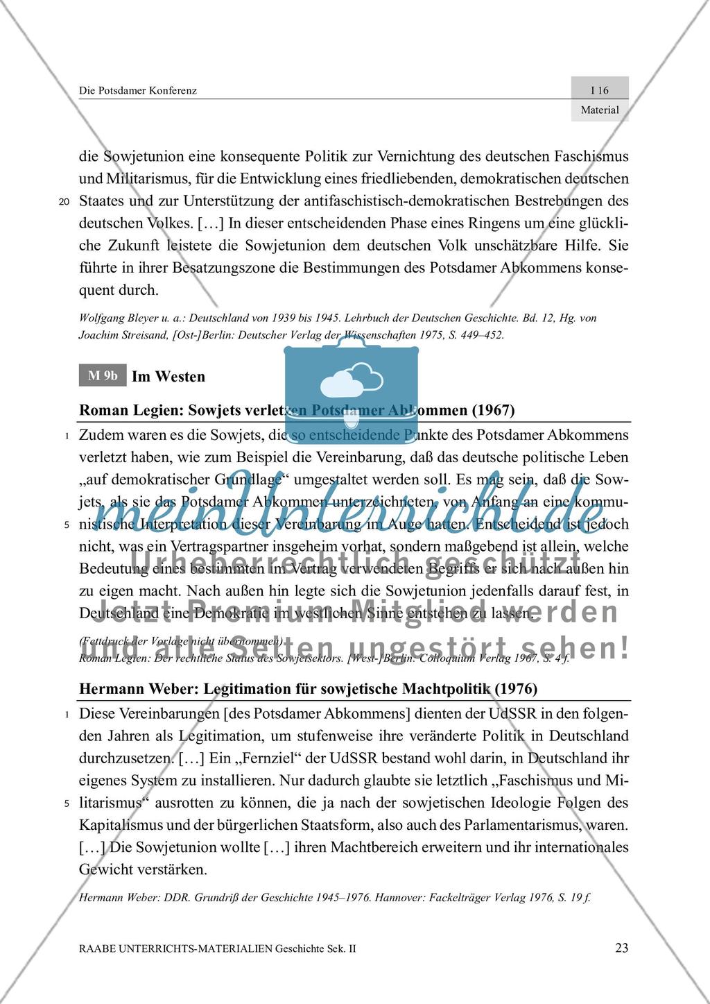 Die Potsdamer Konferenz: Bestimmungen und Meinung der deutschen Bevölkerung Preview 6