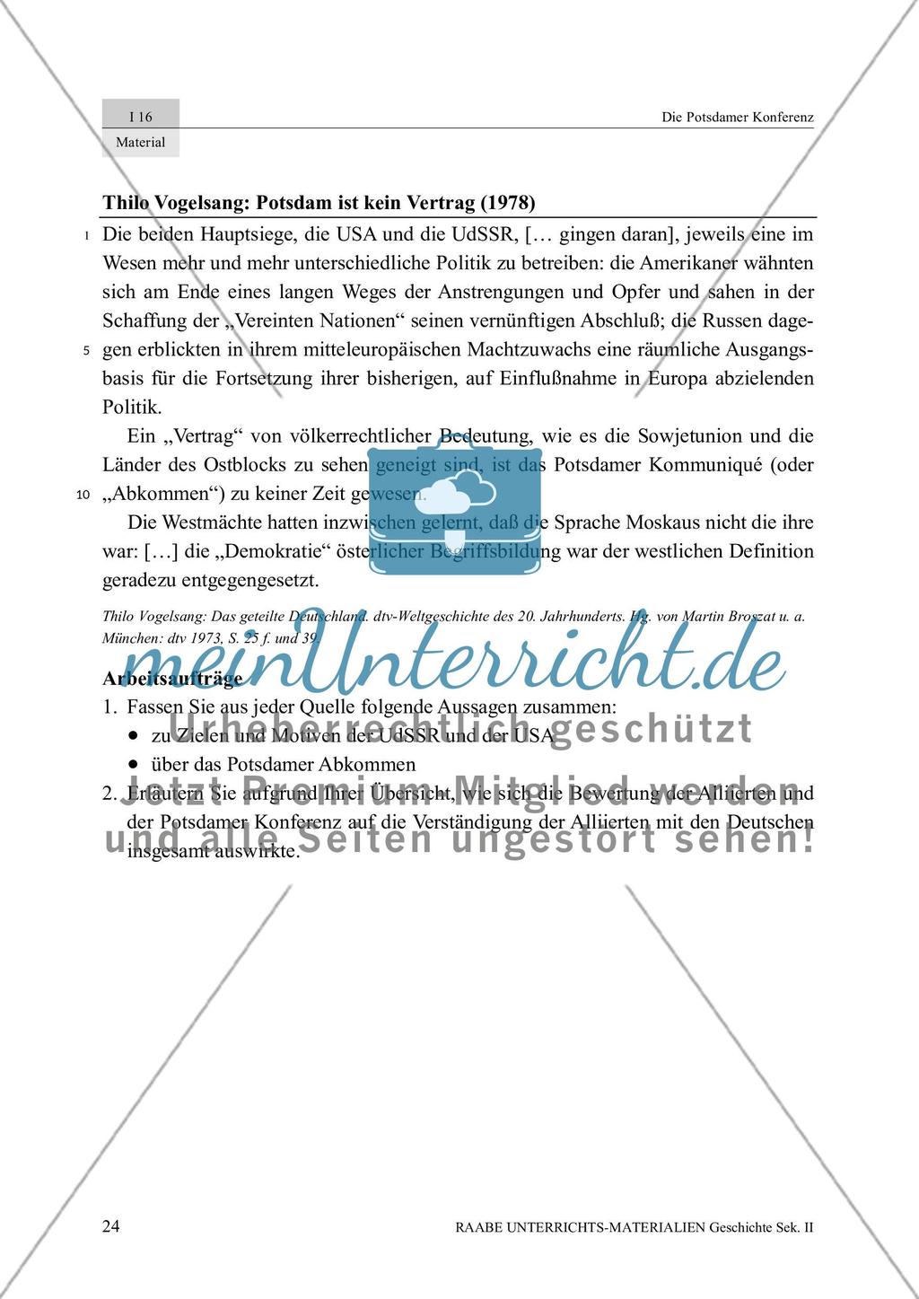 Die Potsdamer Konferenz: Bestimmungen und Meinung der deutschen Bevölkerung Preview 7