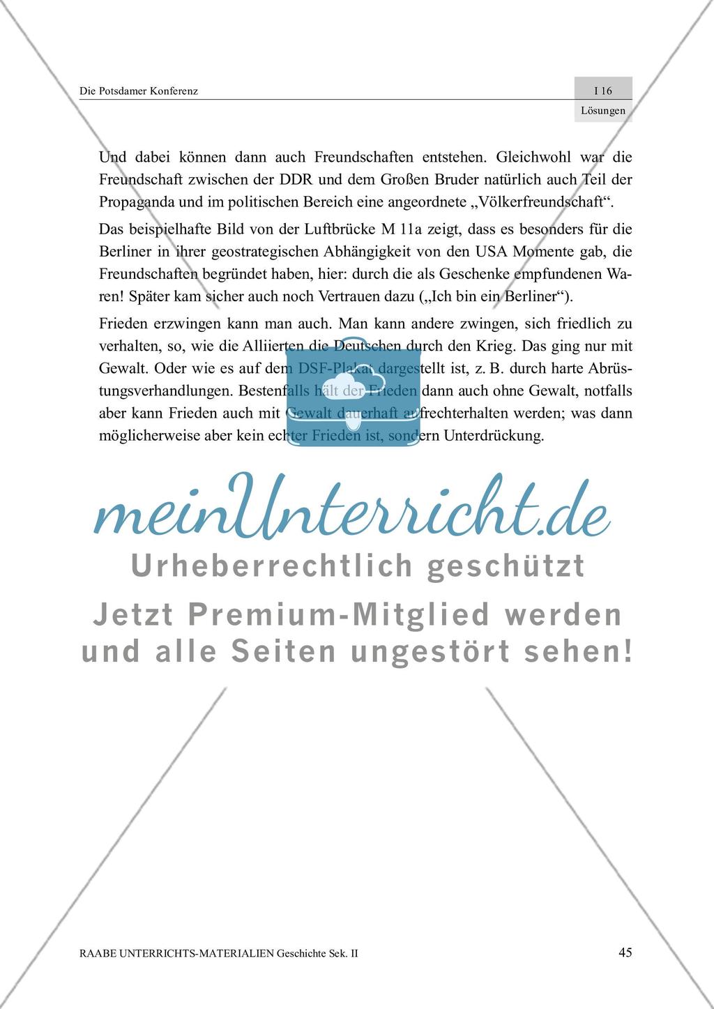 Die Potsdamer Konferenz: Lösungsvorschläge Preview 11
