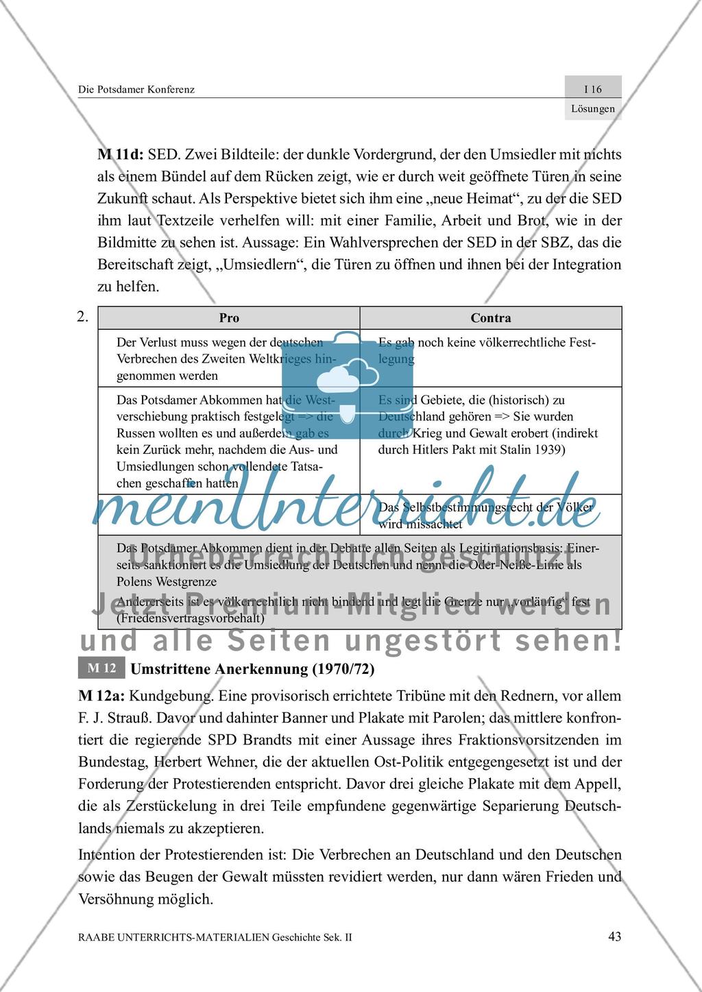 Die Potsdamer Konferenz: Lösungsvorschläge Preview 9