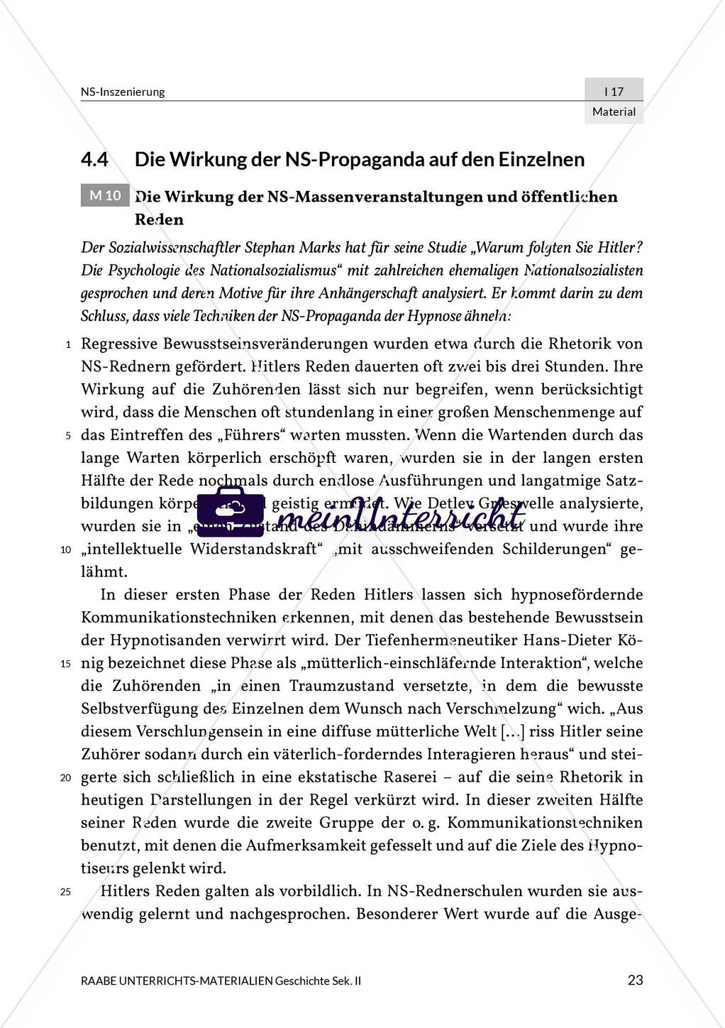 Die Wirkung der NS-Propaganda auf den Einzelnen Preview 1