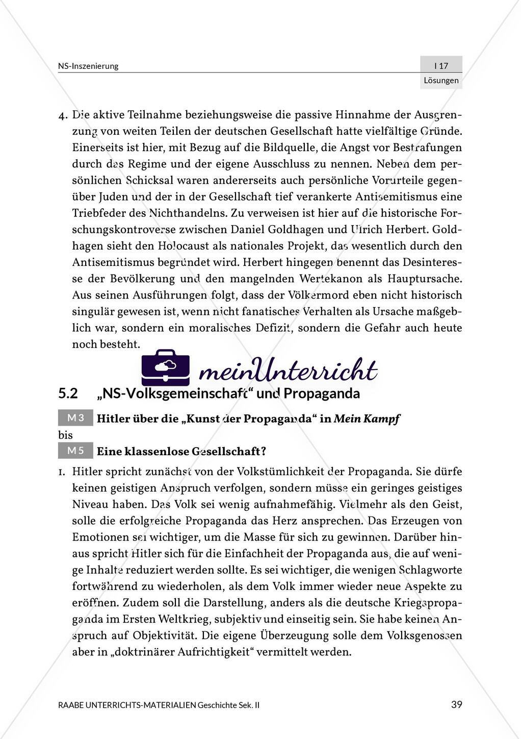 NS-Inszenierung: Lösungsvorschläge Preview 2