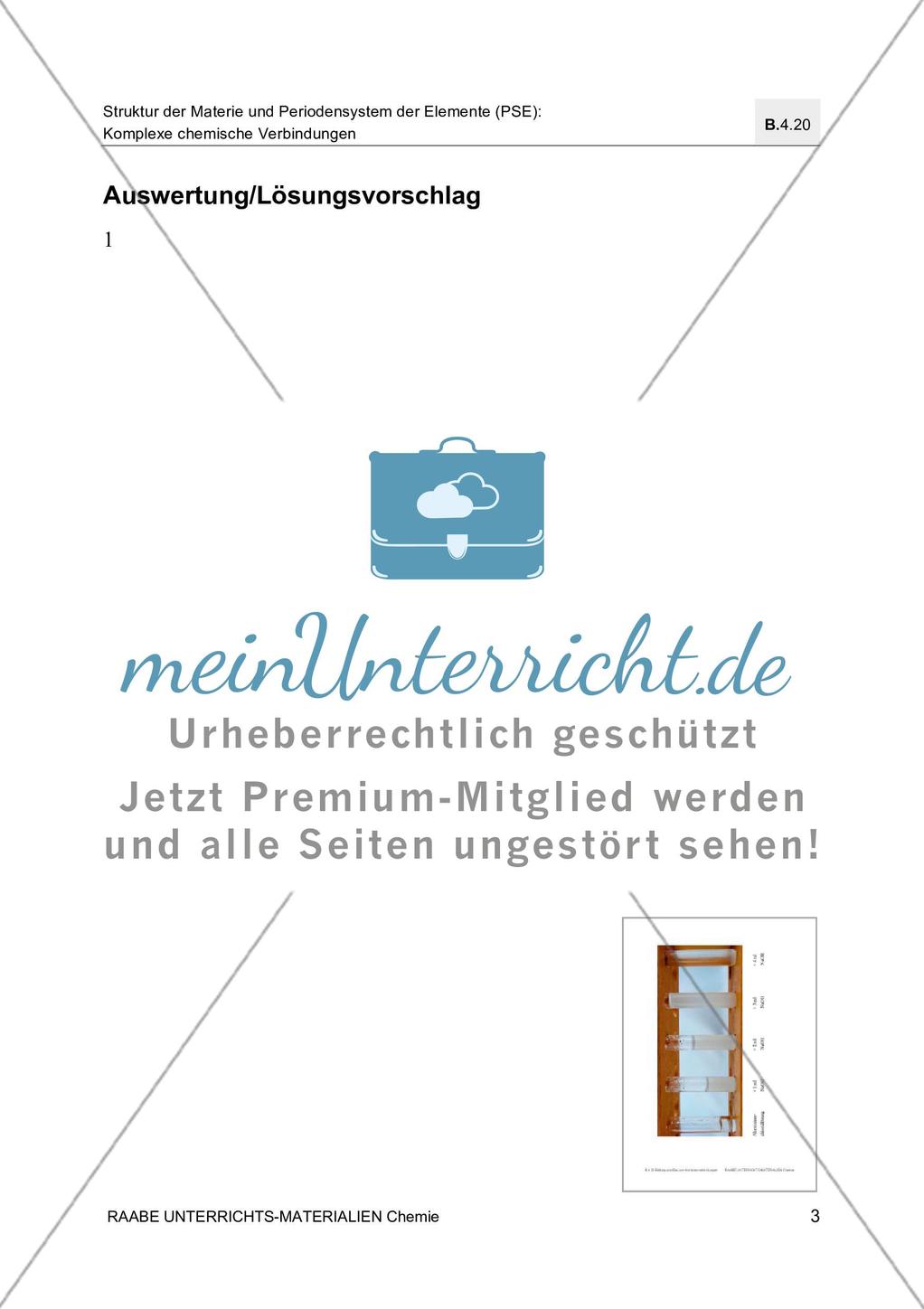 Bildung und Bau von Komplexverbindungen mit Farbfolienvorlage zu den Beobachtungen Preview 5
