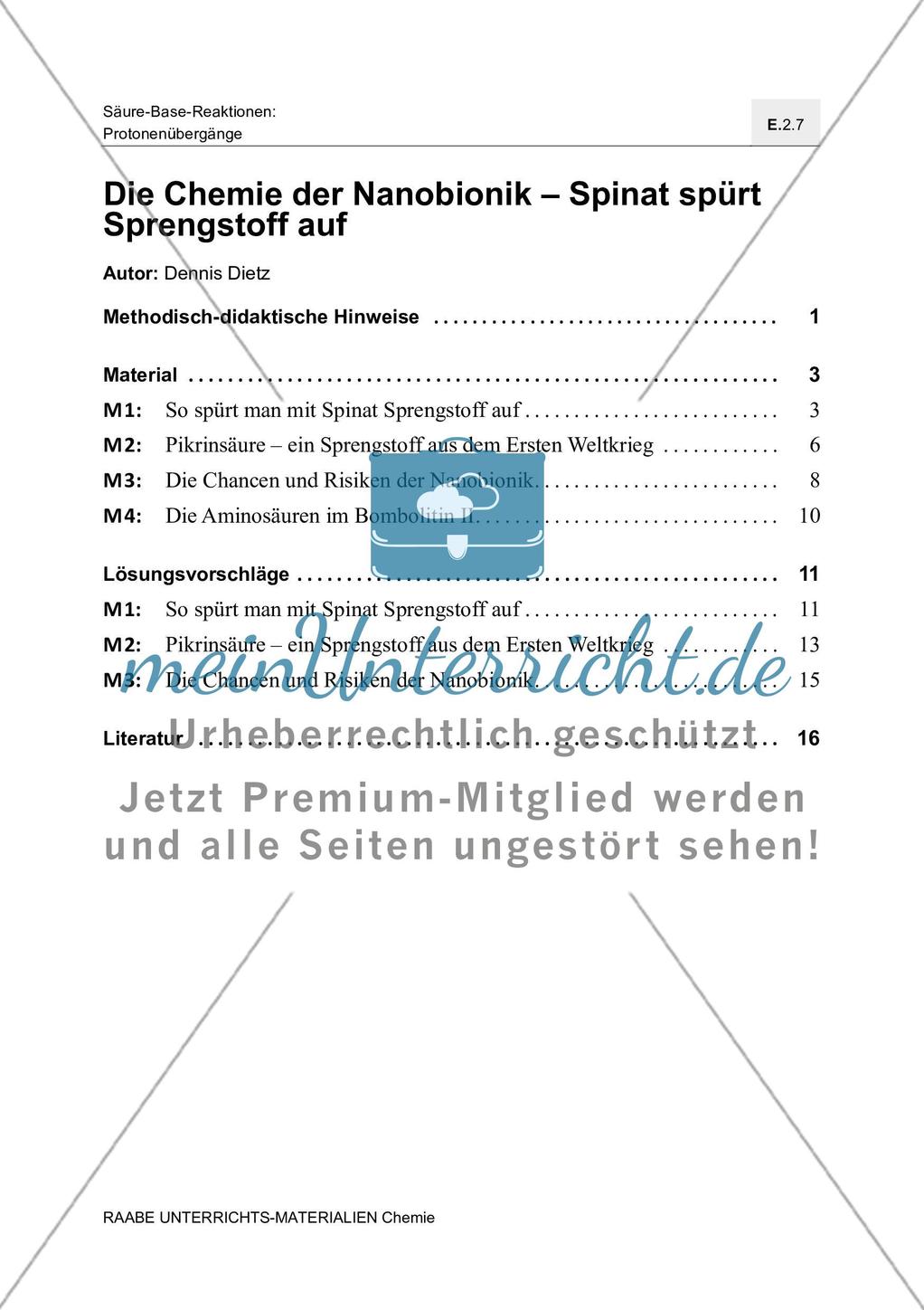 Die Chemie der Nanobionik Spinat spürt Sprengstoff auf - Mit Lösungsfolie Preview 3