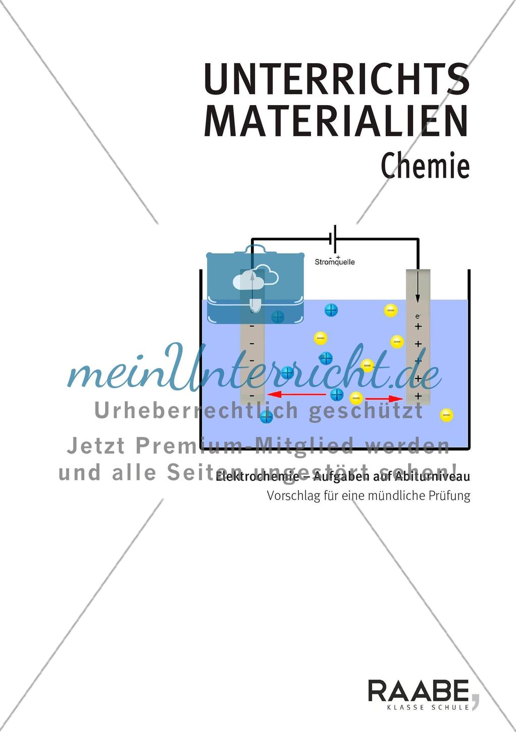 Elektrochemie Aufgaben auf Abiturniveau Stand: Oktober 2018 Preview 1