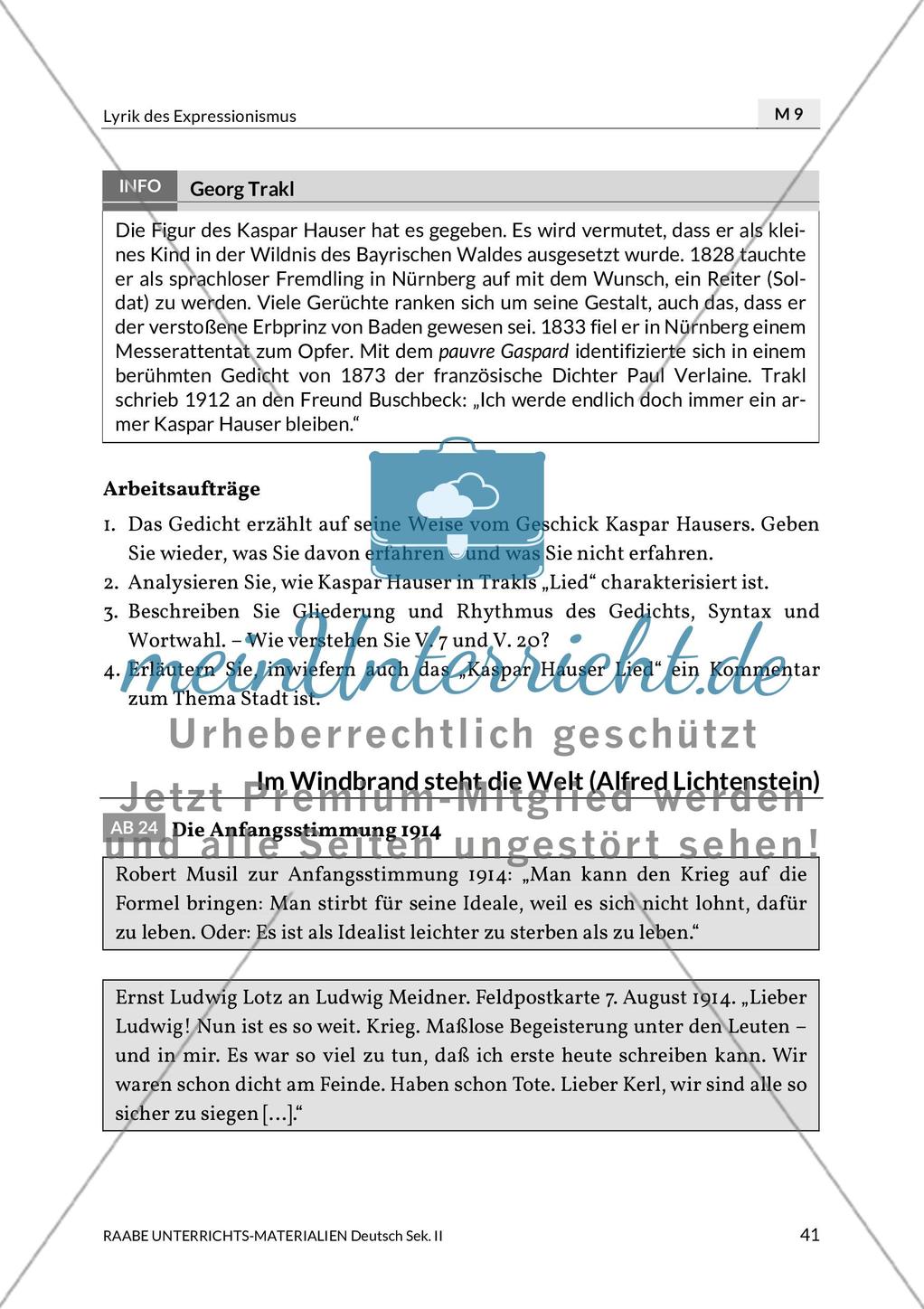 Lyrik des Expressionismus: Erster Weltkrieg Preview 1