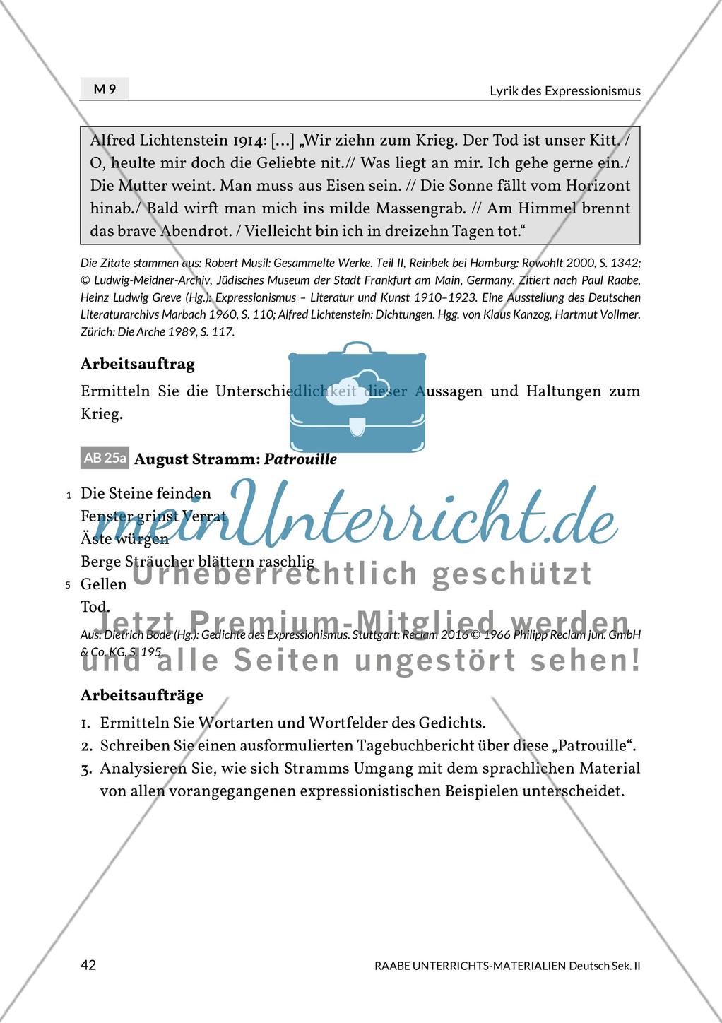 Lyrik des Expressionismus: Erster Weltkrieg Preview 2