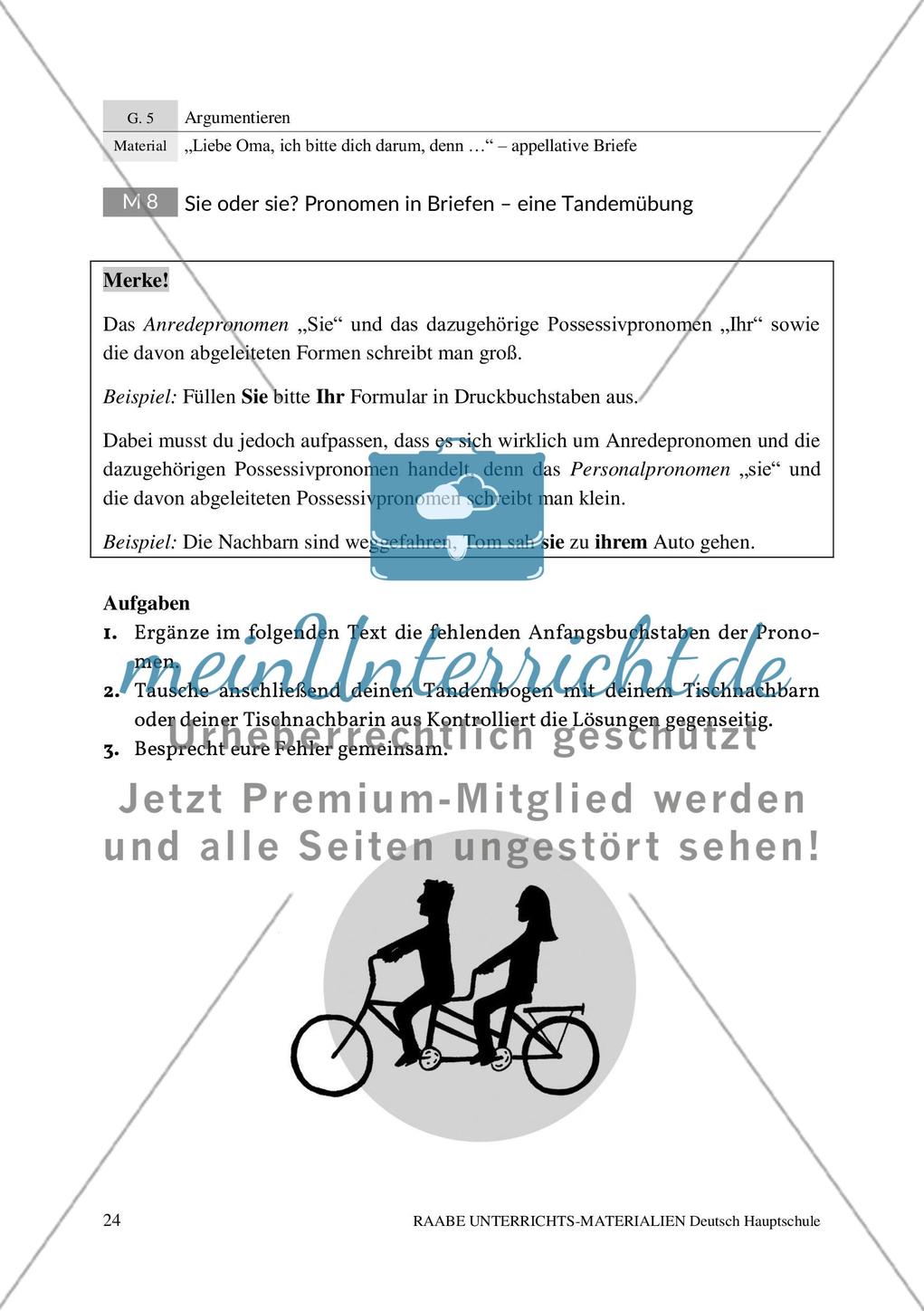 Appellative Briefe: Anredepronomen Preview 3