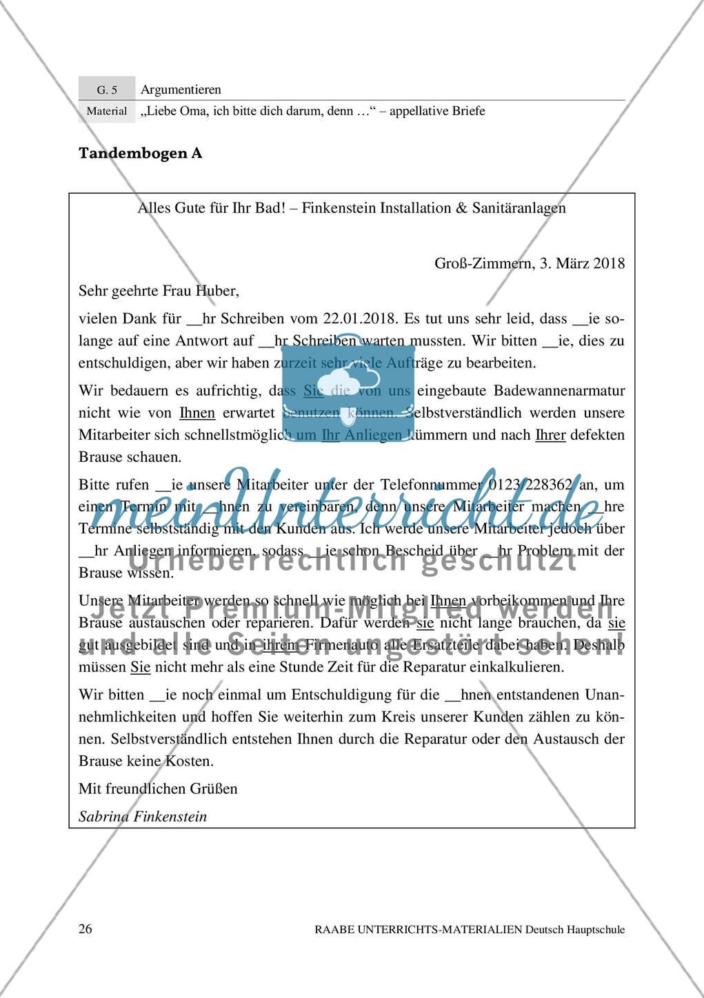 Appellative Briefe: Anredepronomen Preview 5