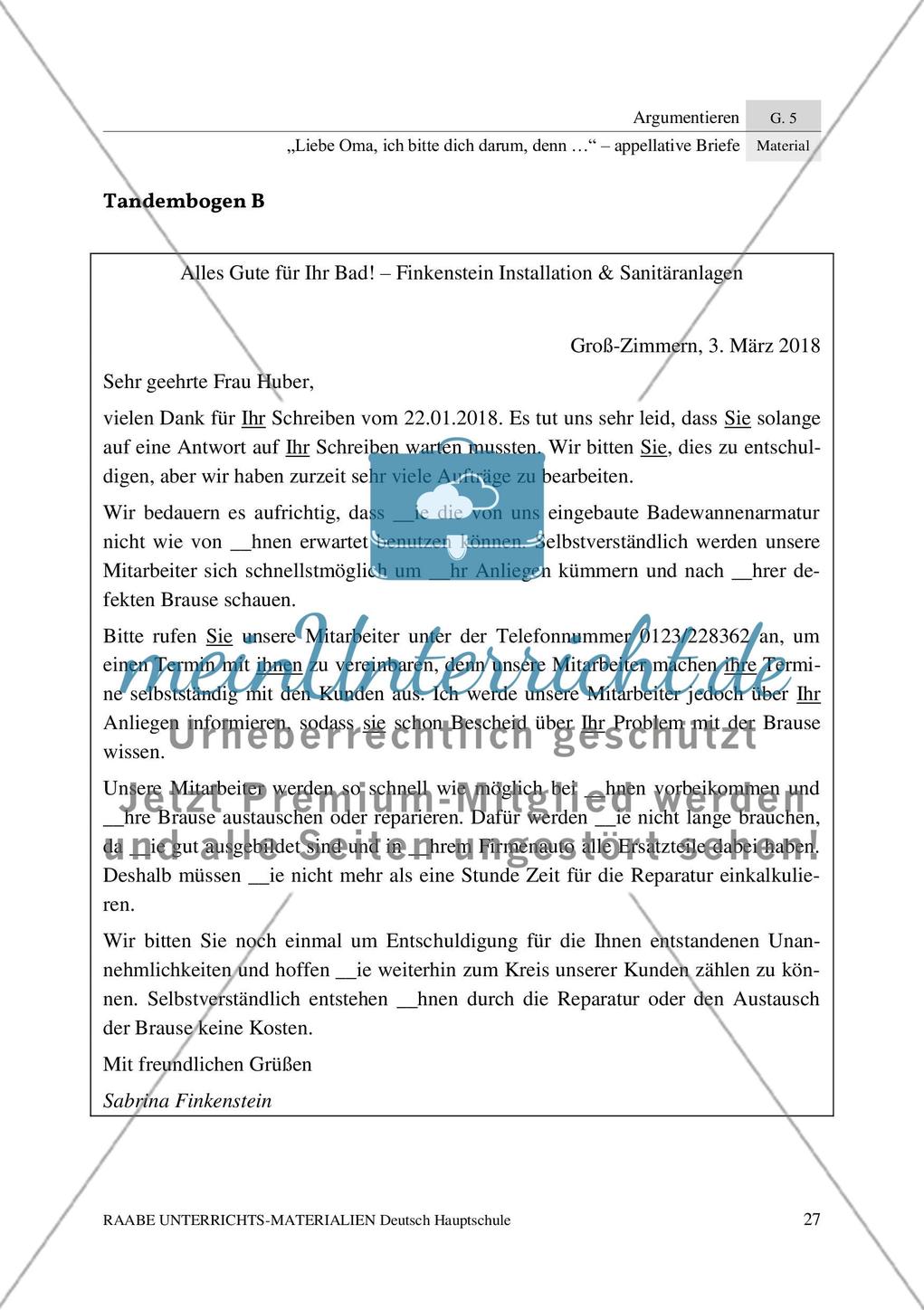 Appellative Briefe: Anredepronomen Preview 6