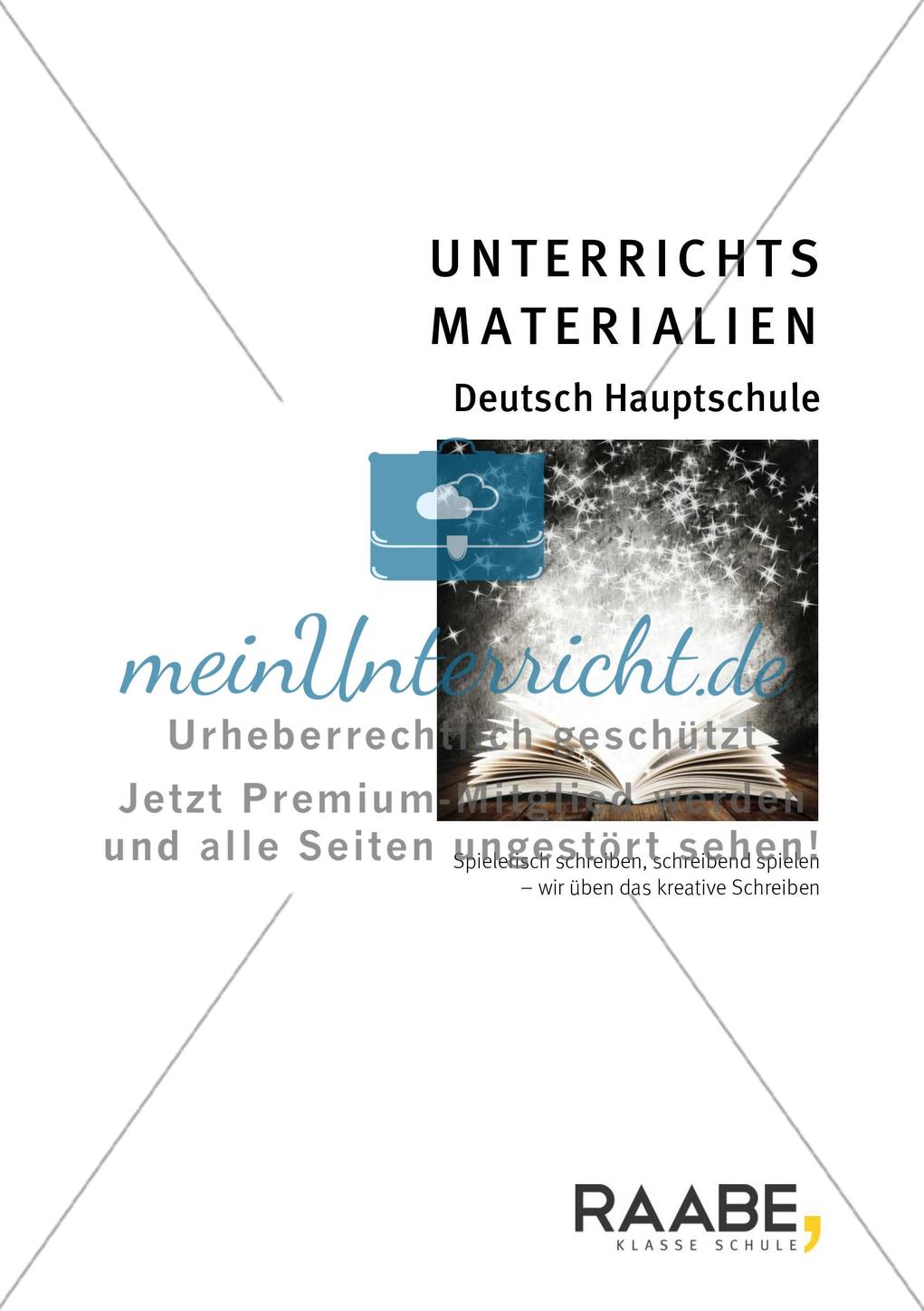 Kreatives Schreiben und Schreibspiele Preview 1