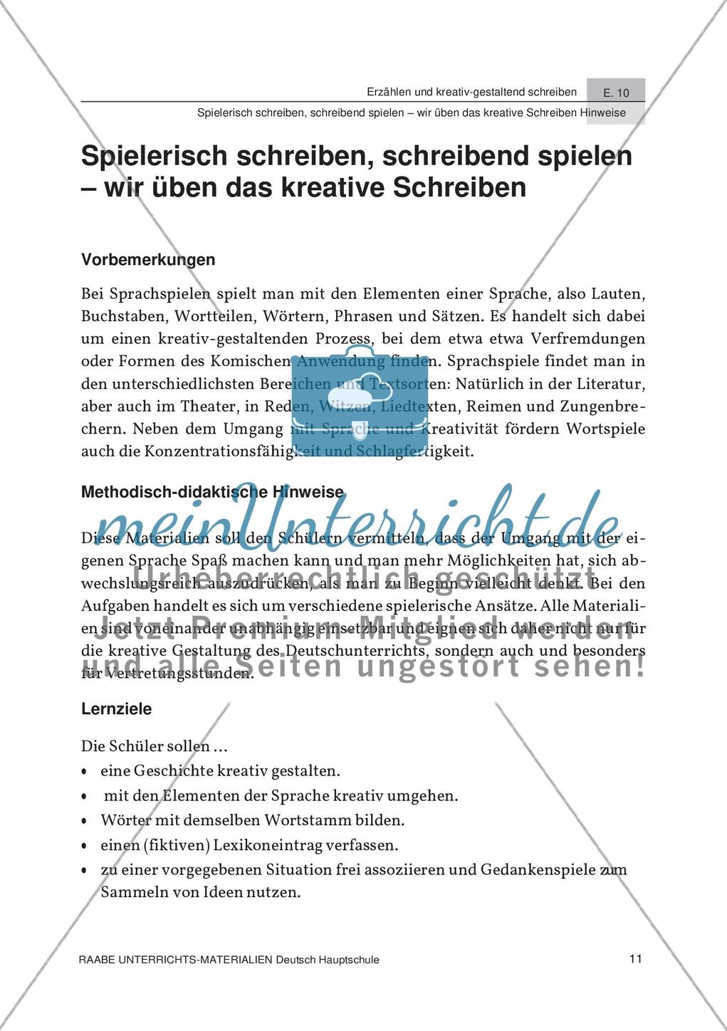Kreatives Schreiben und Schreibspiele Preview 5