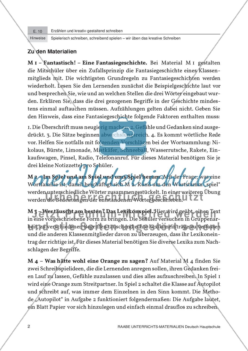 Kreatives Schreiben und Schreibspiele Preview 6