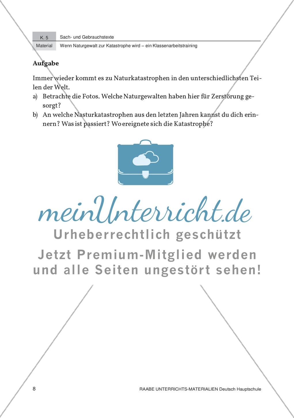 Analyse von Sachtexten zum Thema Naturkatastrophen Preview 2
