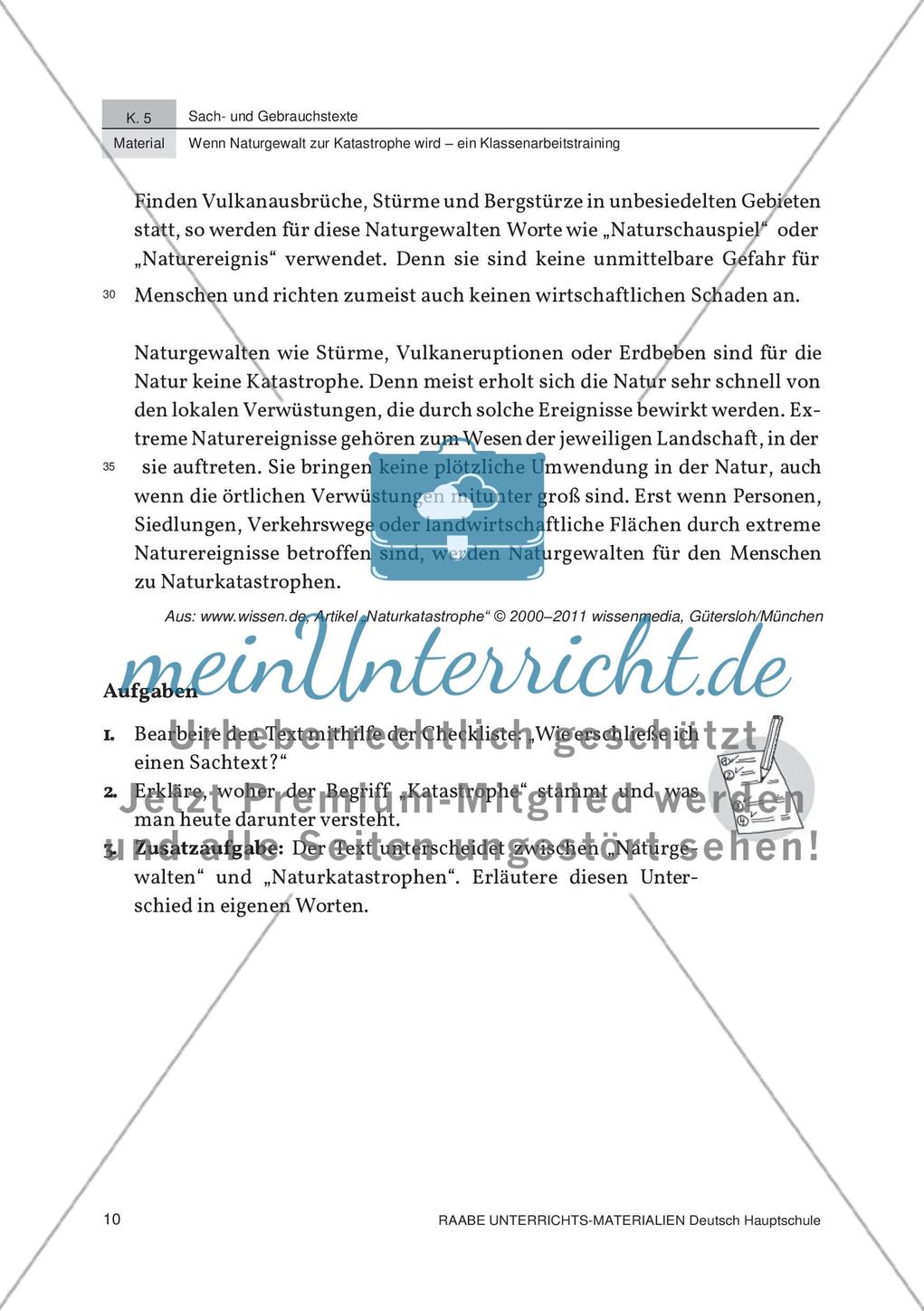 Analyse von Sachtexten zum Thema Naturkatastrophen Preview 4