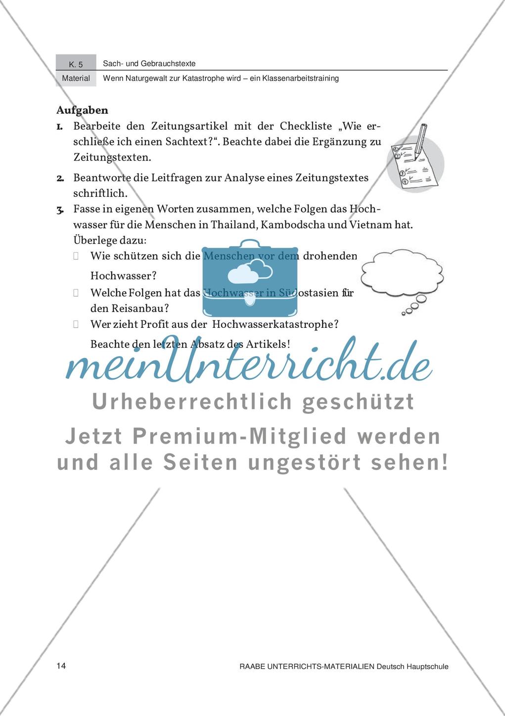 Analyse von Sachtexten zum Thema Naturkatastrophen Preview 8