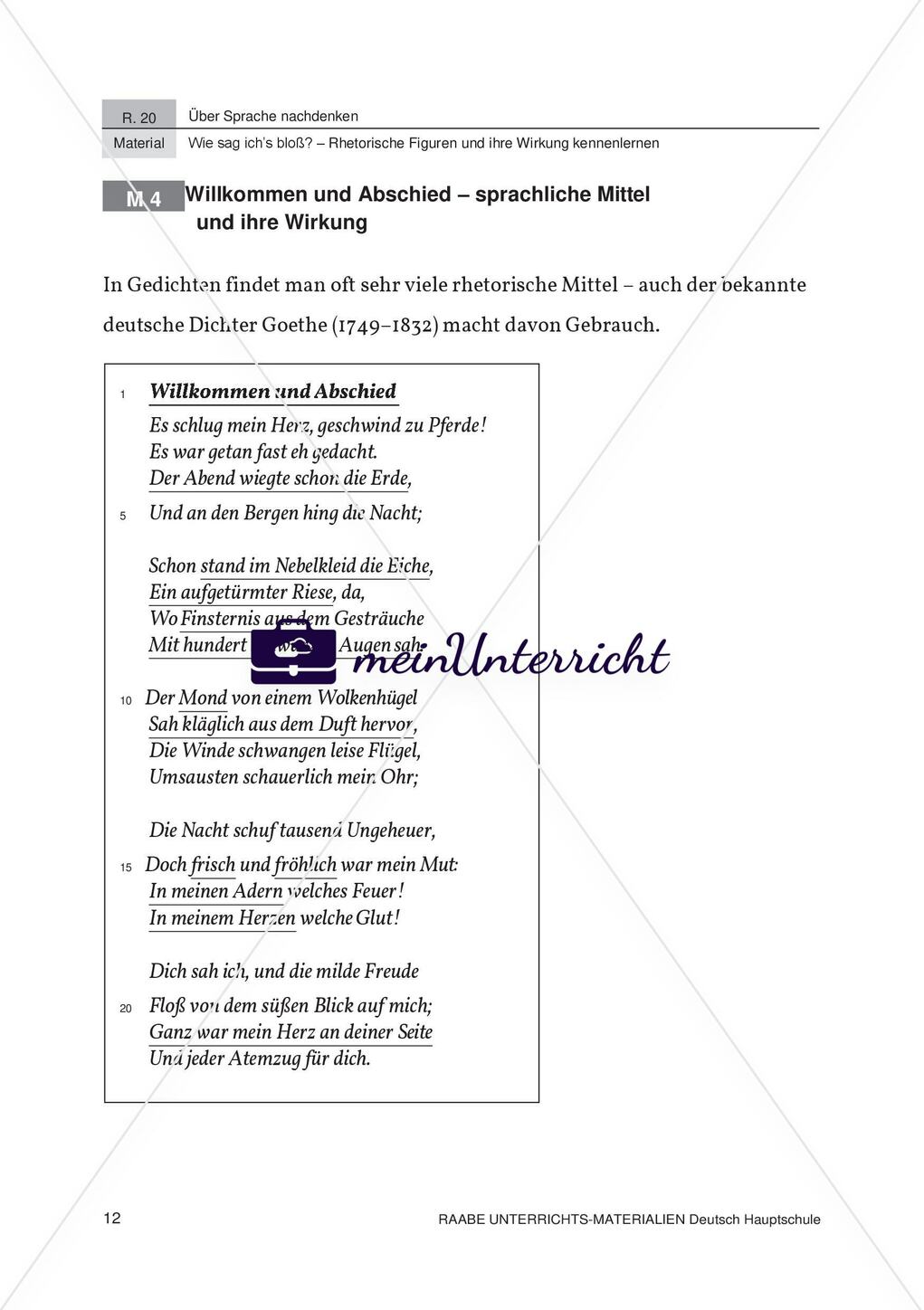 Rhetorische Stilmittel - Lyrik Preview 1