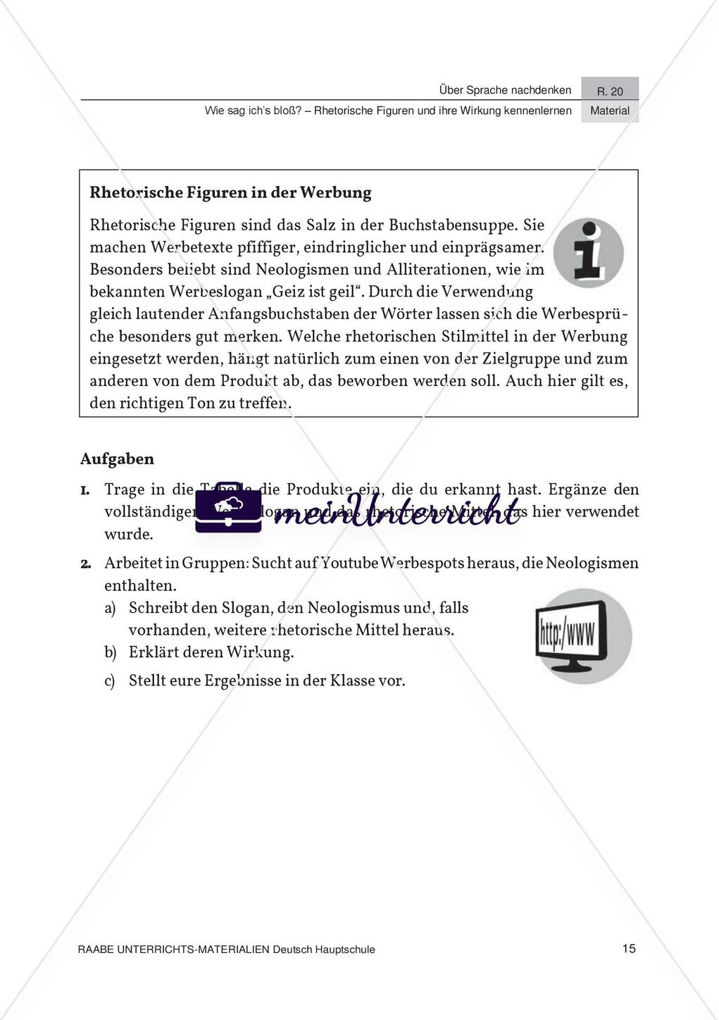 Rhetorische Stilmittel - Werbung Preview 2