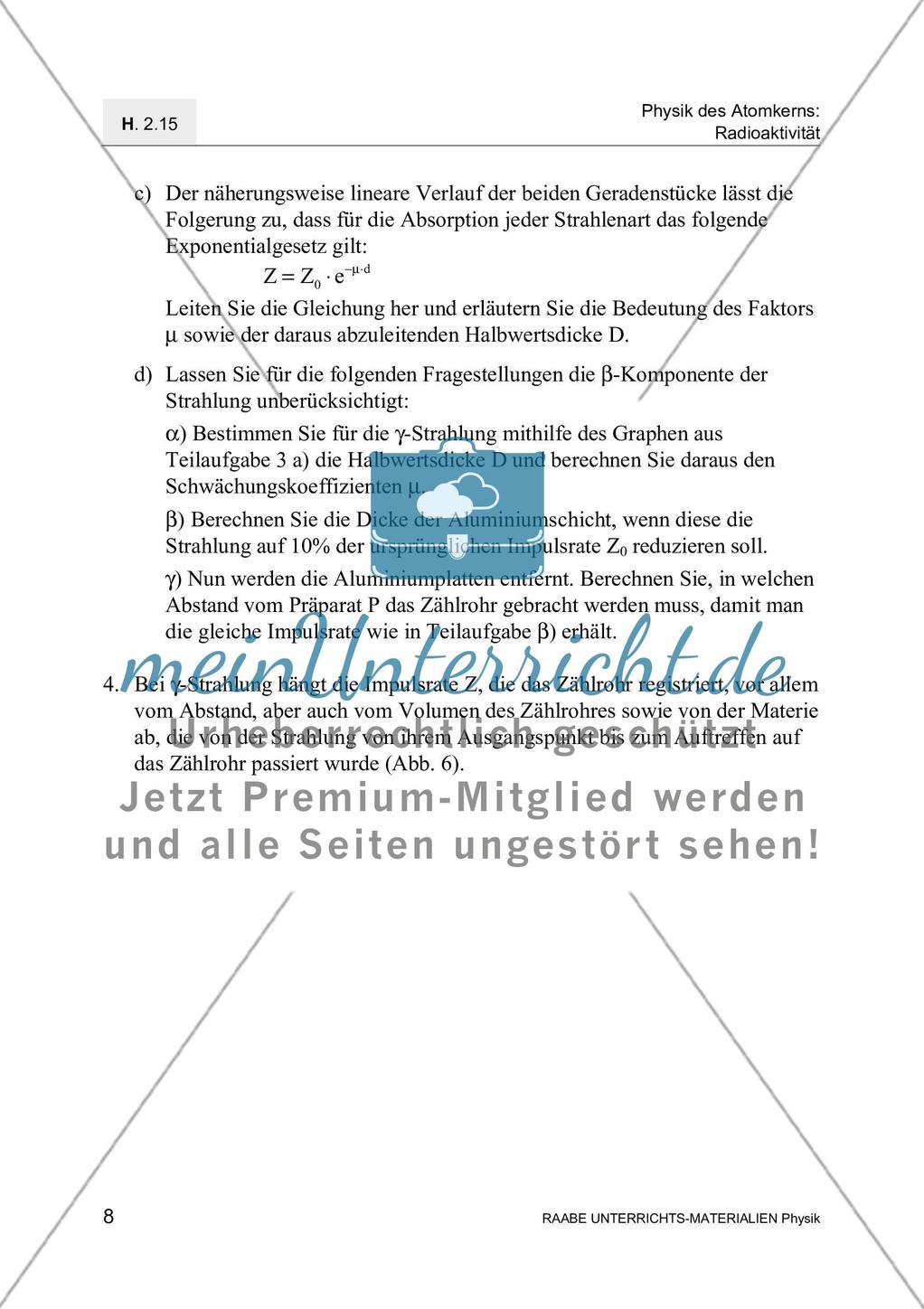Radioaktive Strahlung - Messung, Wechselwirkung mit Materie und Absoprtion Preview 11