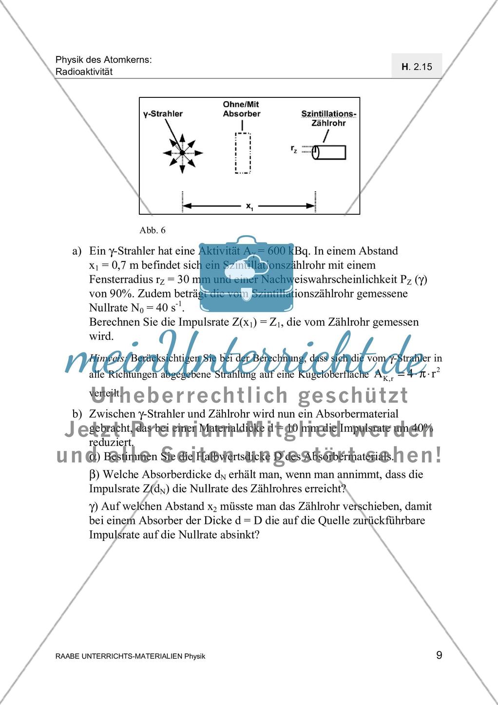Radioaktive Strahlung - Messung, Wechselwirkung mit Materie und Absoprtion Preview 12