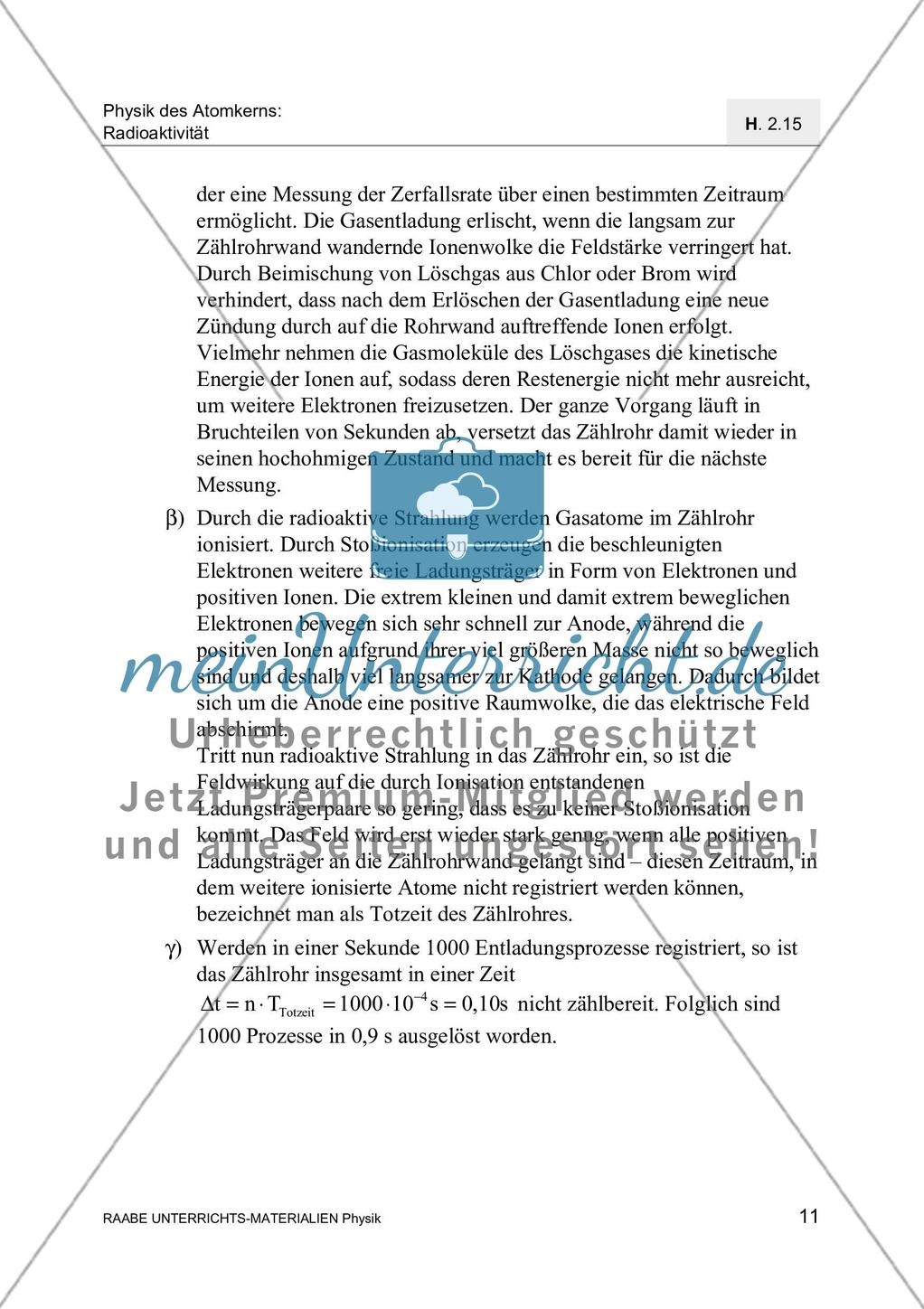Radioaktive Strahlung - Messung, Wechselwirkung mit Materie und Absoprtion Preview 14