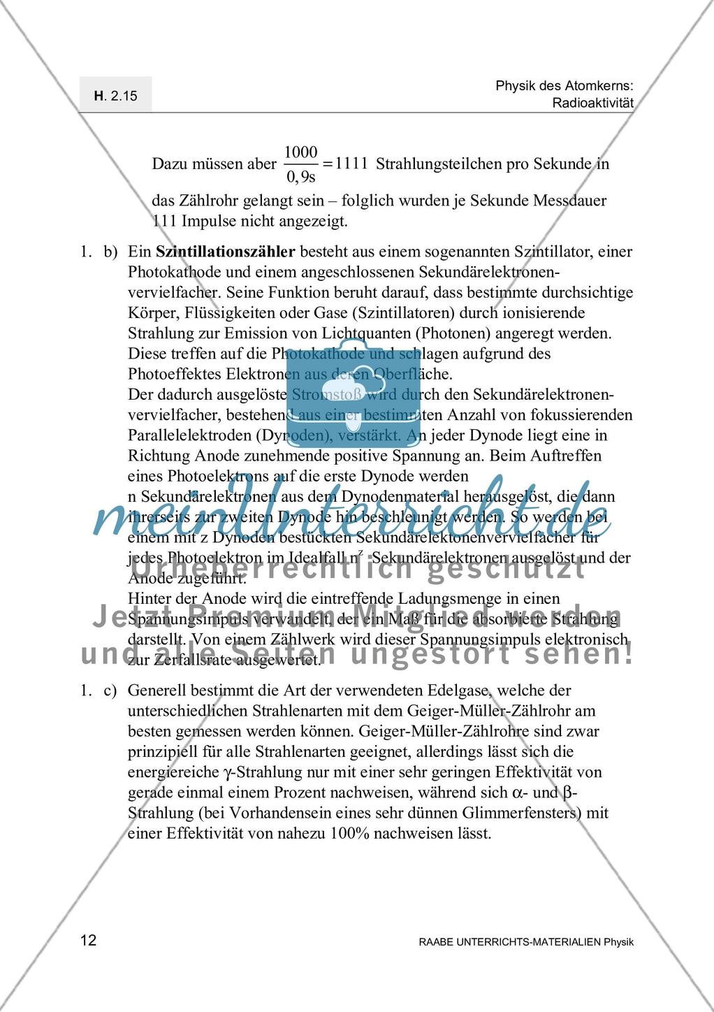 Radioaktive Strahlung - Messung, Wechselwirkung mit Materie und Absoprtion Preview 15