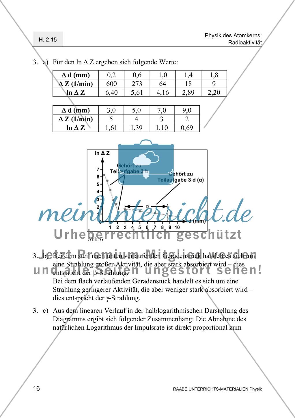 Radioaktive Strahlung - Messung, Wechselwirkung mit Materie und Absoprtion Preview 19