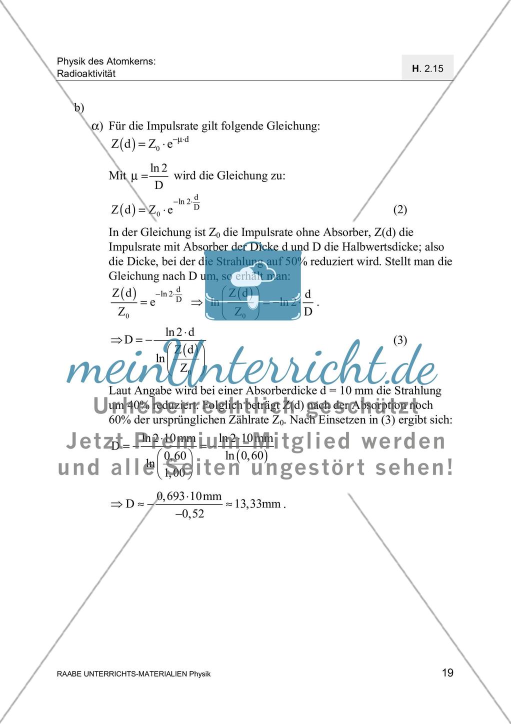 Radioaktive Strahlung - Messung, Wechselwirkung mit Materie und Absoprtion Preview 22