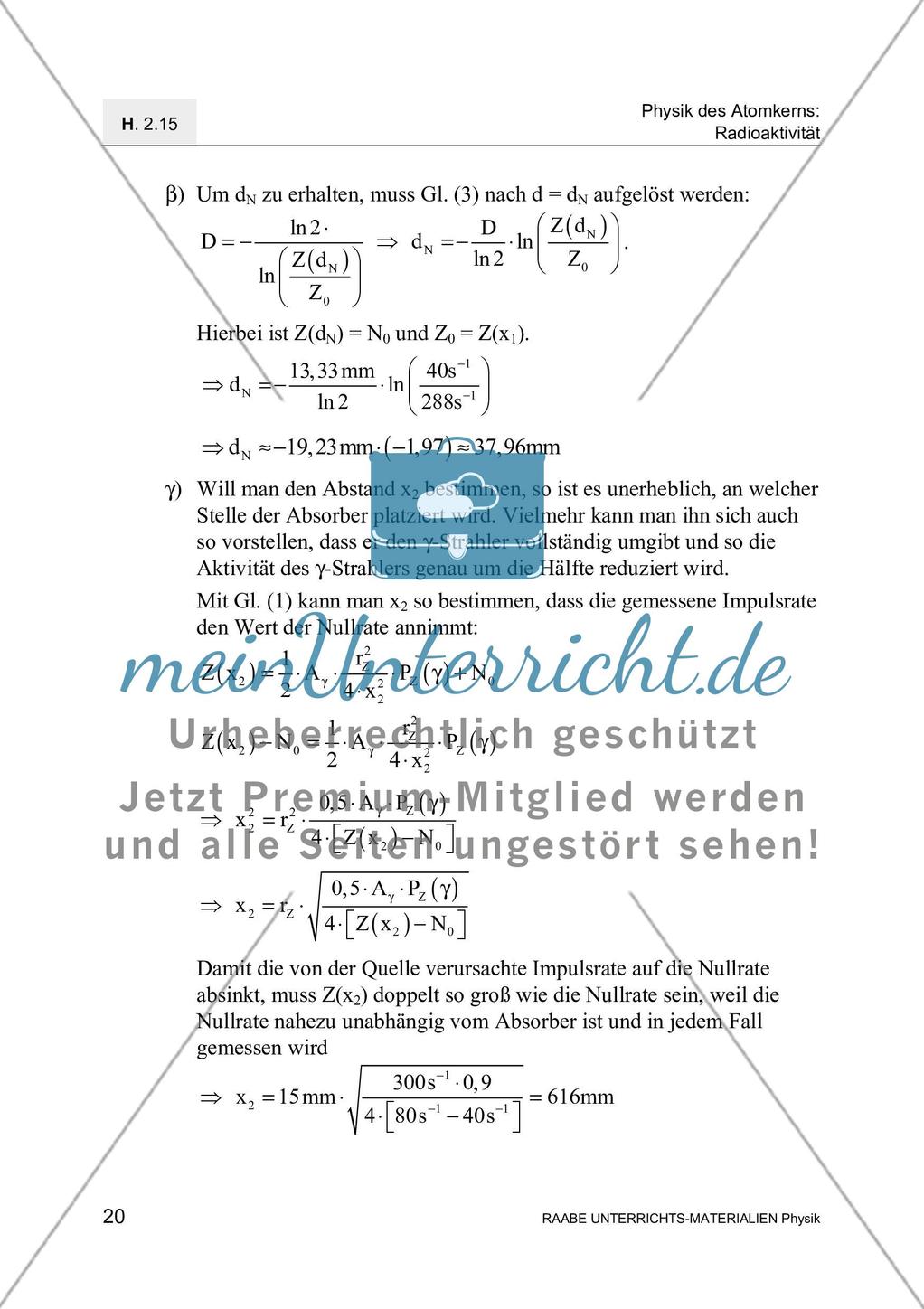 Radioaktive Strahlung - Messung, Wechselwirkung mit Materie und Absoprtion Preview 23