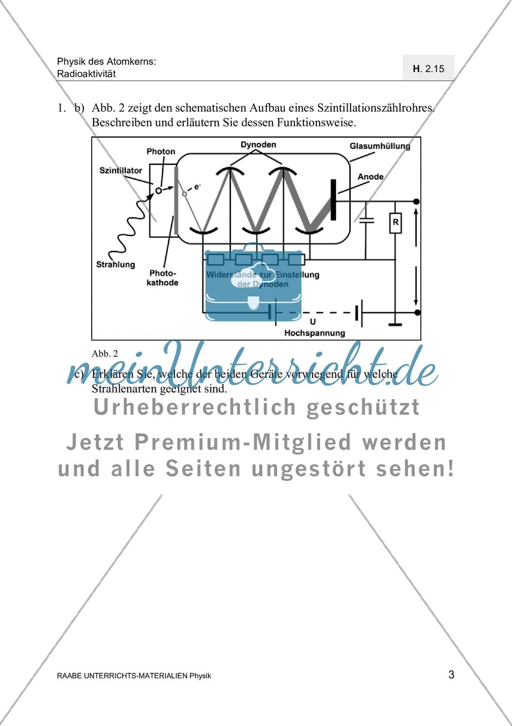Radioaktive Strahlung - Messung, Wechselwirkung mit Materie und Absoprtion Preview 6