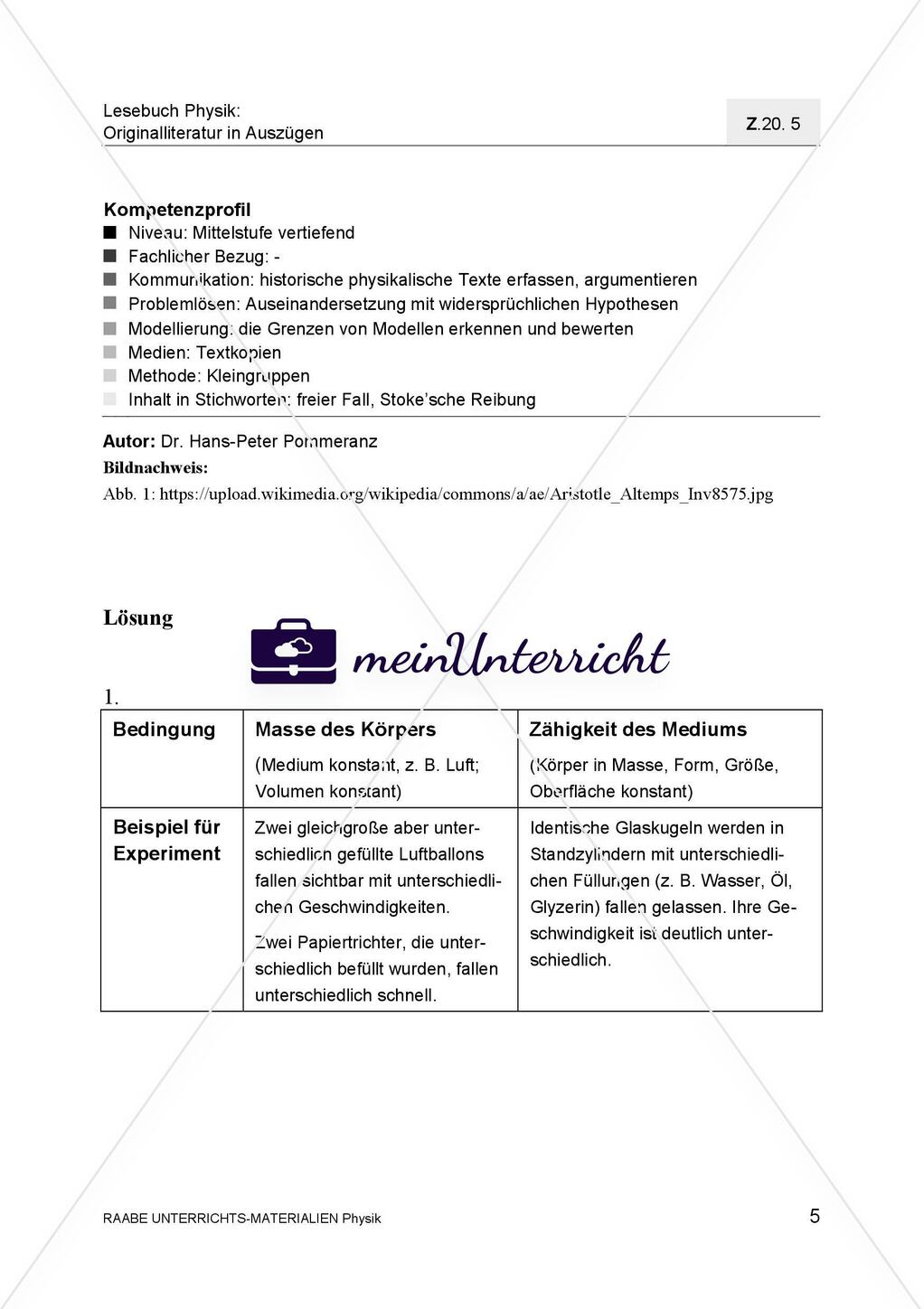 Aristoteles auf dem Prüfstand Kritische Betrachtung des freien Falls Preview 7
