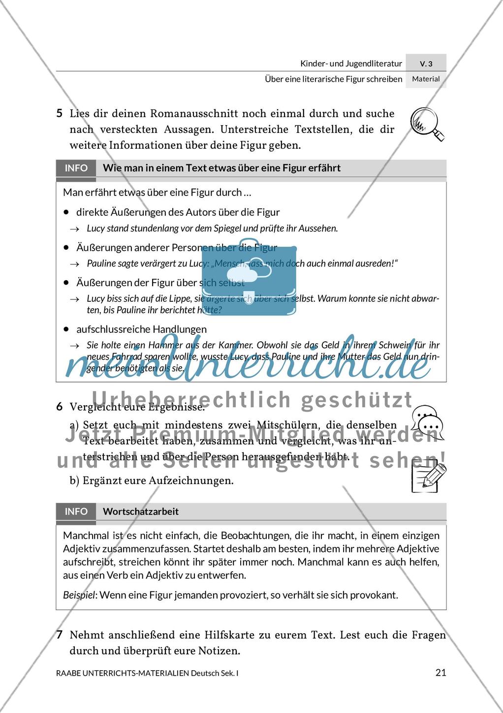 Literarische Charakteristik: Implizite Informationen Preview 2