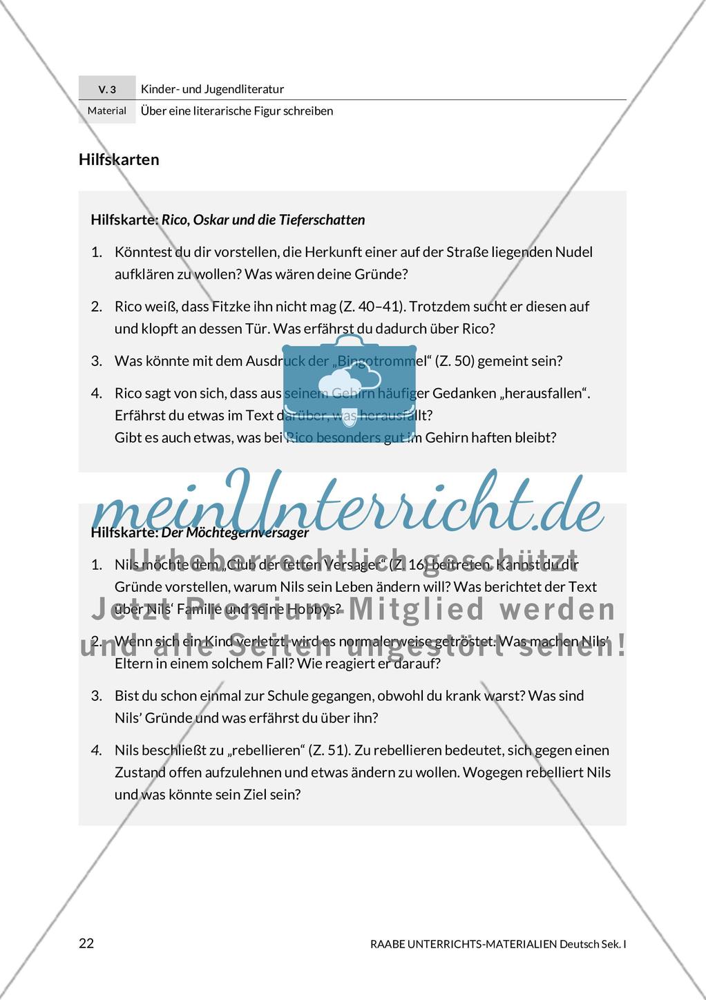 Literarische Charakteristik: Implizite Informationen Preview 3