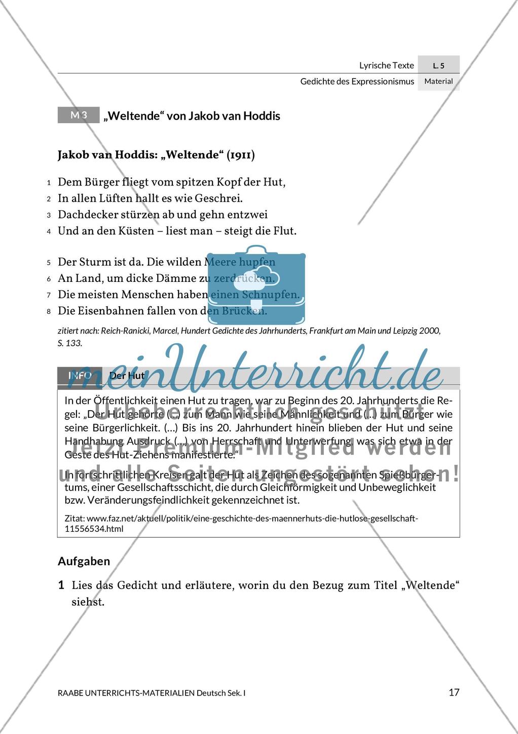 Expressionistische Lyrik - Jakob van Hoddis: Weltende Preview 12