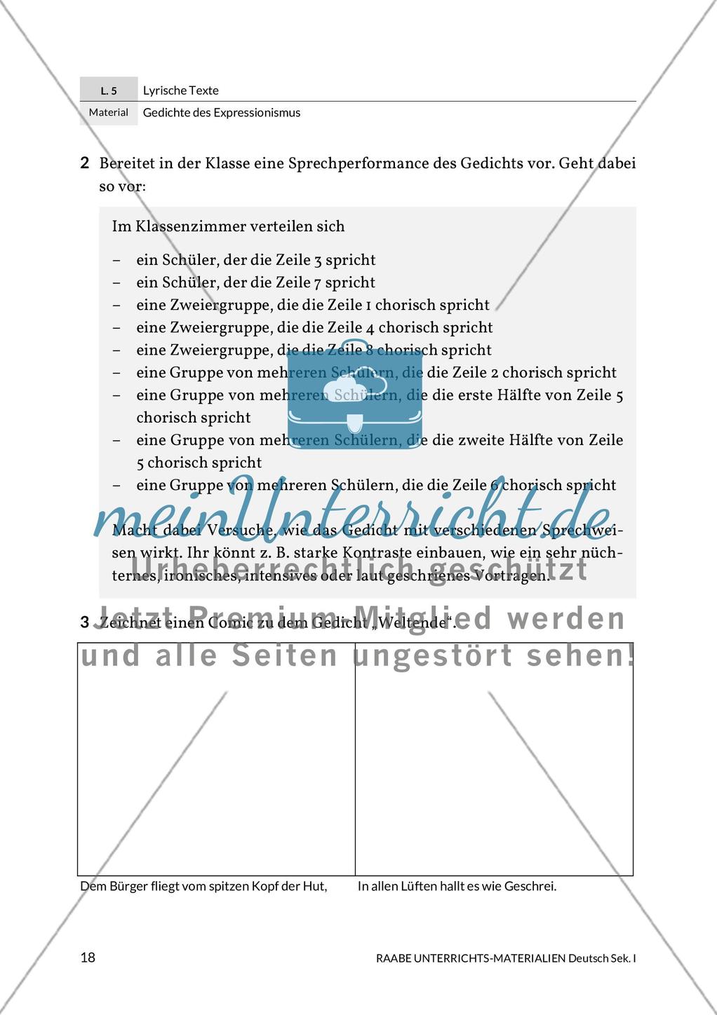 Expressionistische Lyrik - Jakob van Hoddis: Weltende Preview 13
